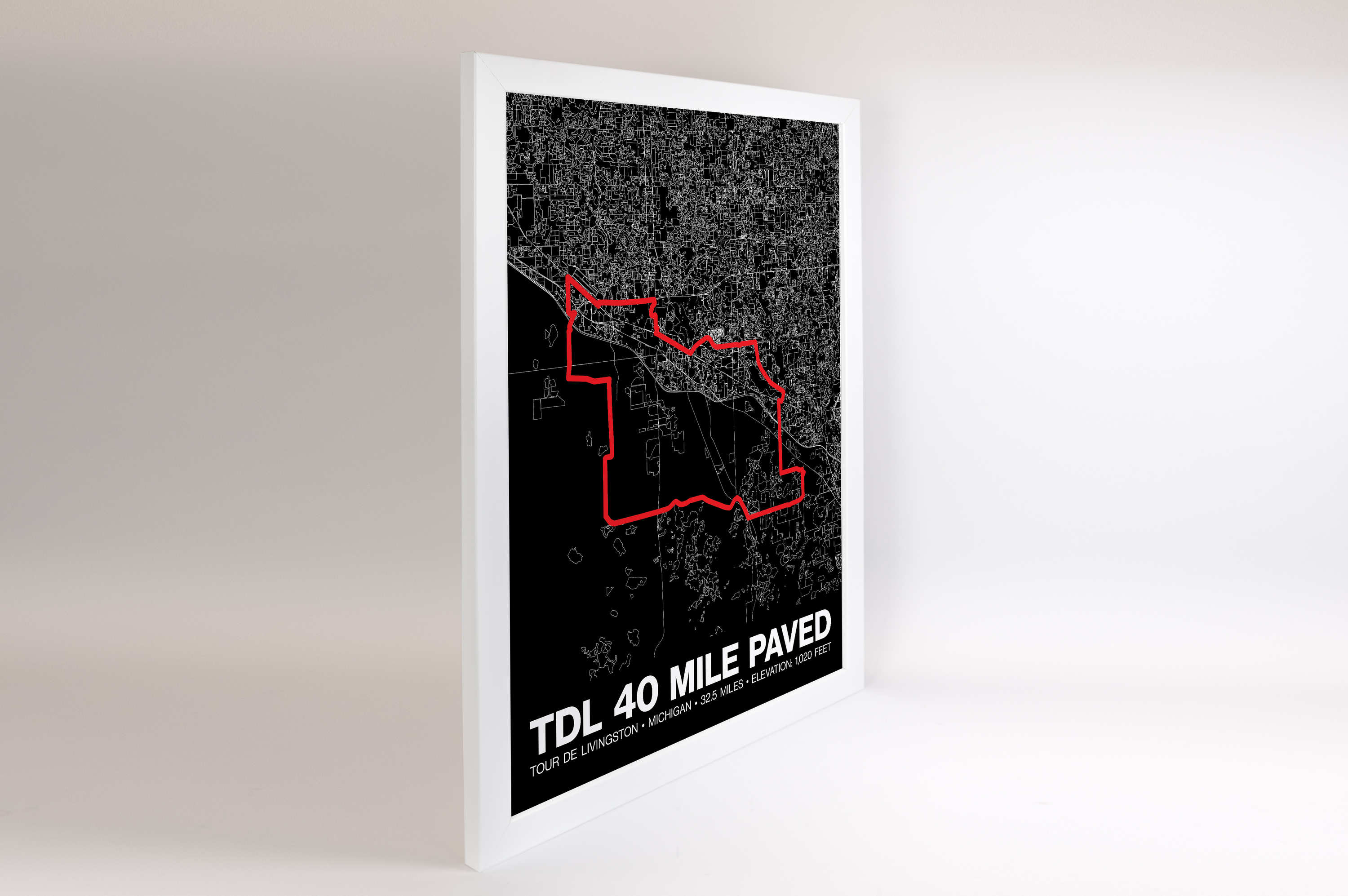 Tour de Livingston 40 Mile Paved Poster - Grid Style