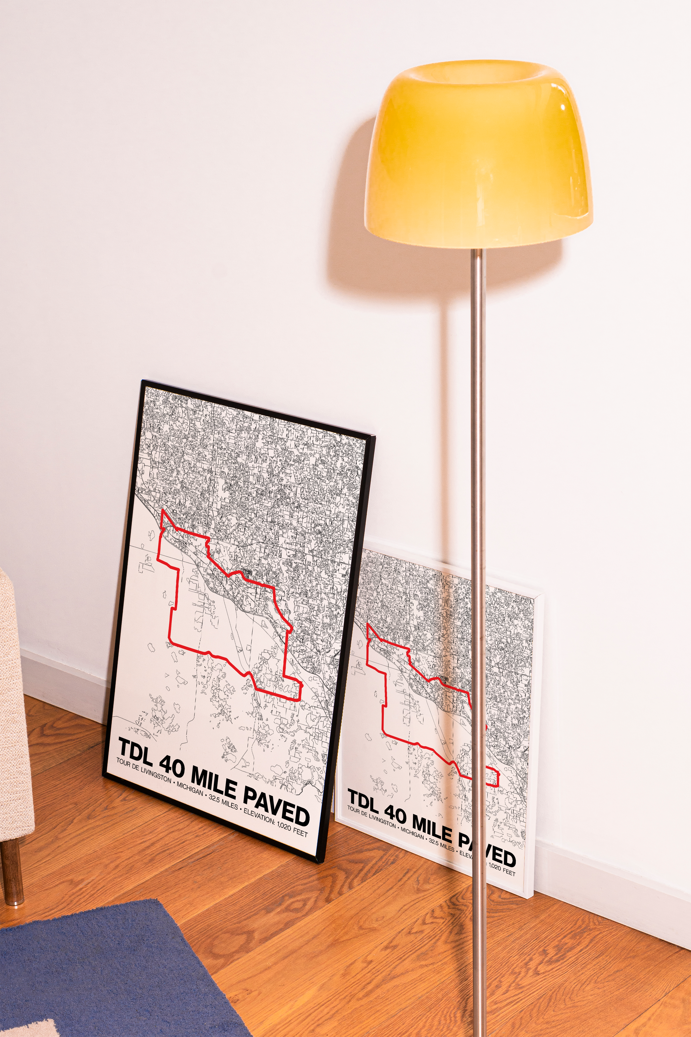 Tour de Livingston 40 Mile Paved Poster - Grid Style