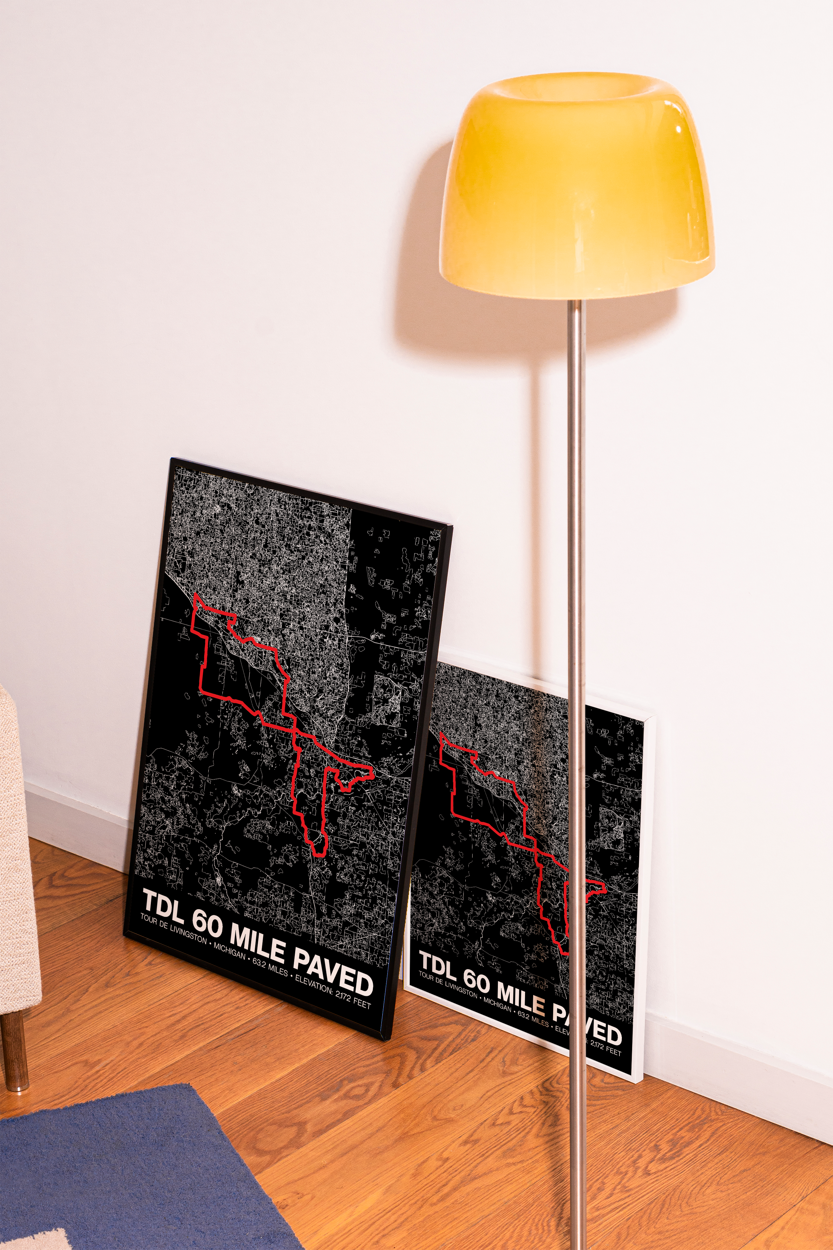 Tour de Livingston 60 Mile Paved Poster - Grid Style
