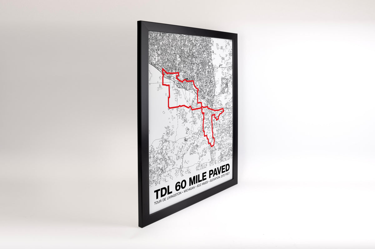 Tour de Livingston 60 Mile Paved Poster - Grid Style