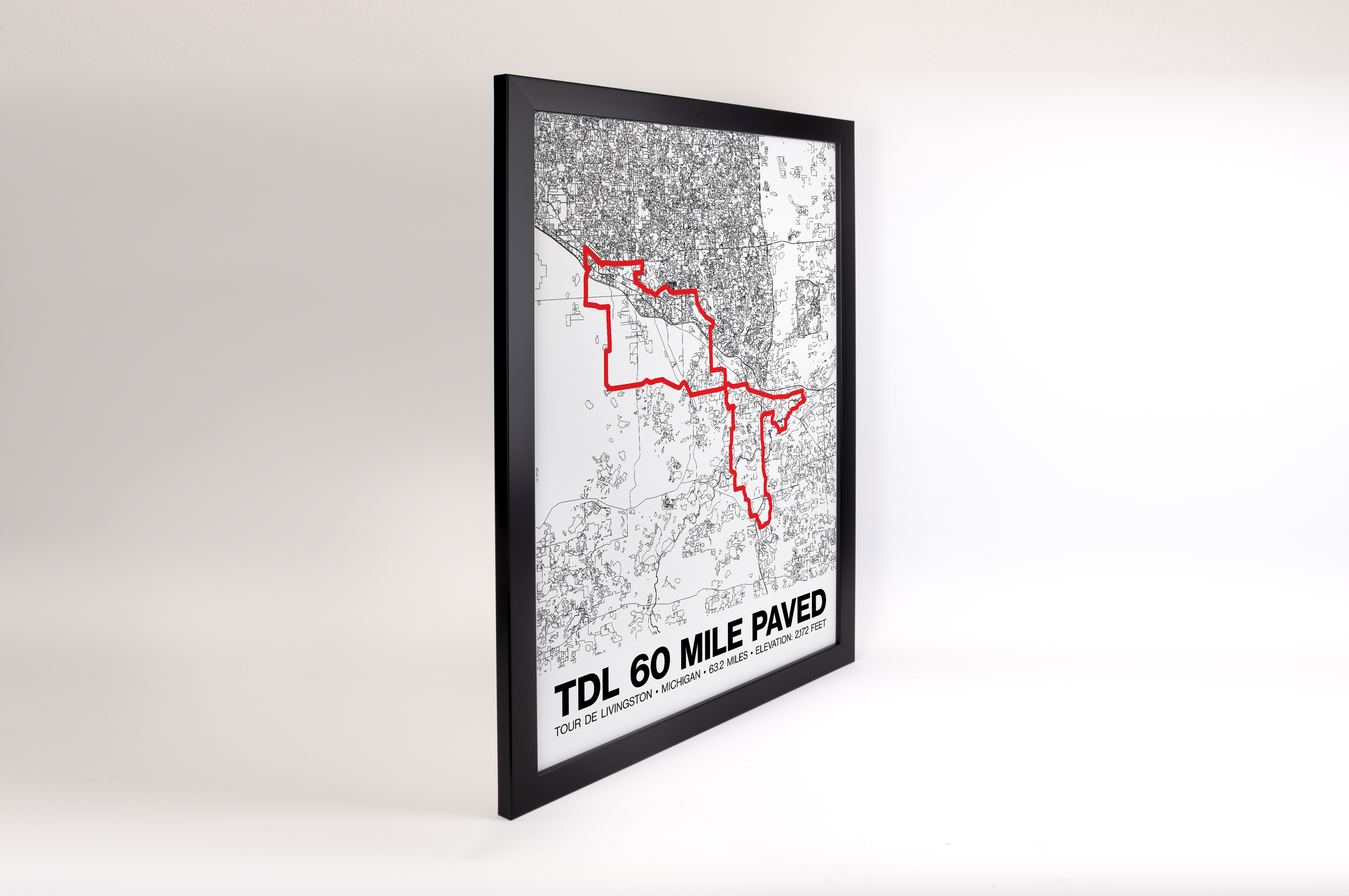 Tour de Livingston 60 Mile Paved Poster - Grid Style