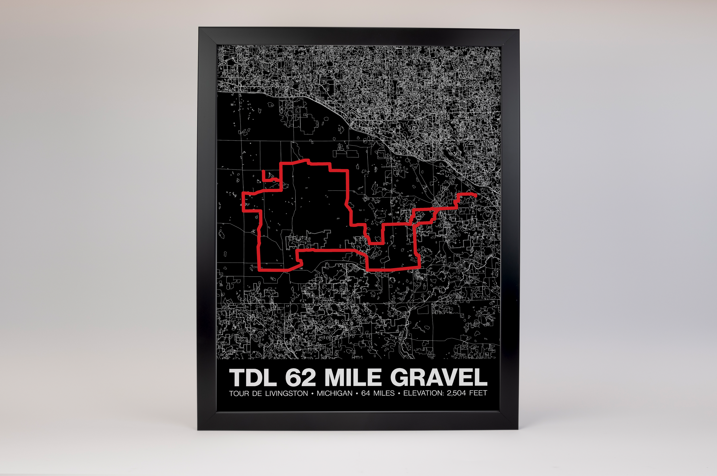 Tour de Livingston 62 Mile Gravel Poster - Grid Style