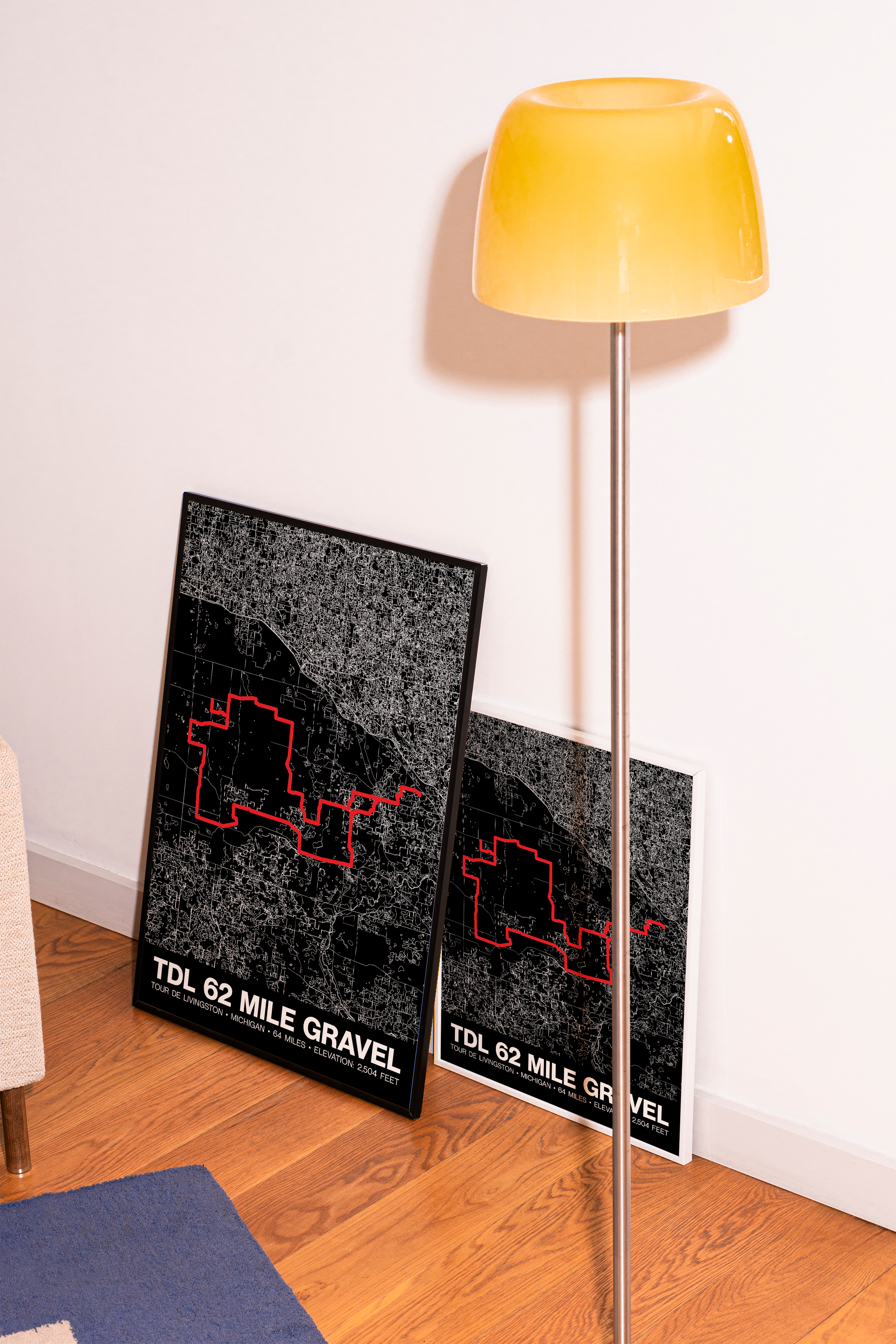 Tour de Livingston 62 Mile Gravel Poster - Grid Style