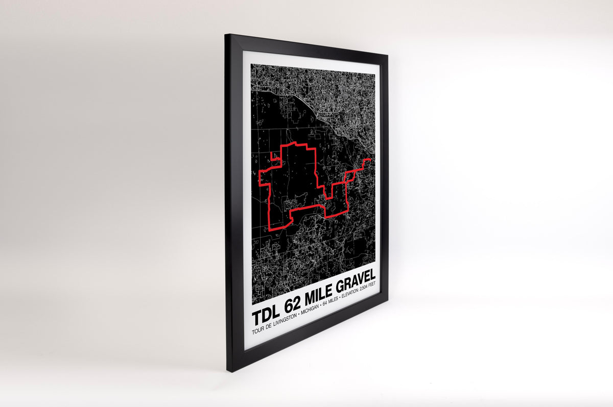 Tour de Livingston 62 Mile Gravel Poster - Grid Style