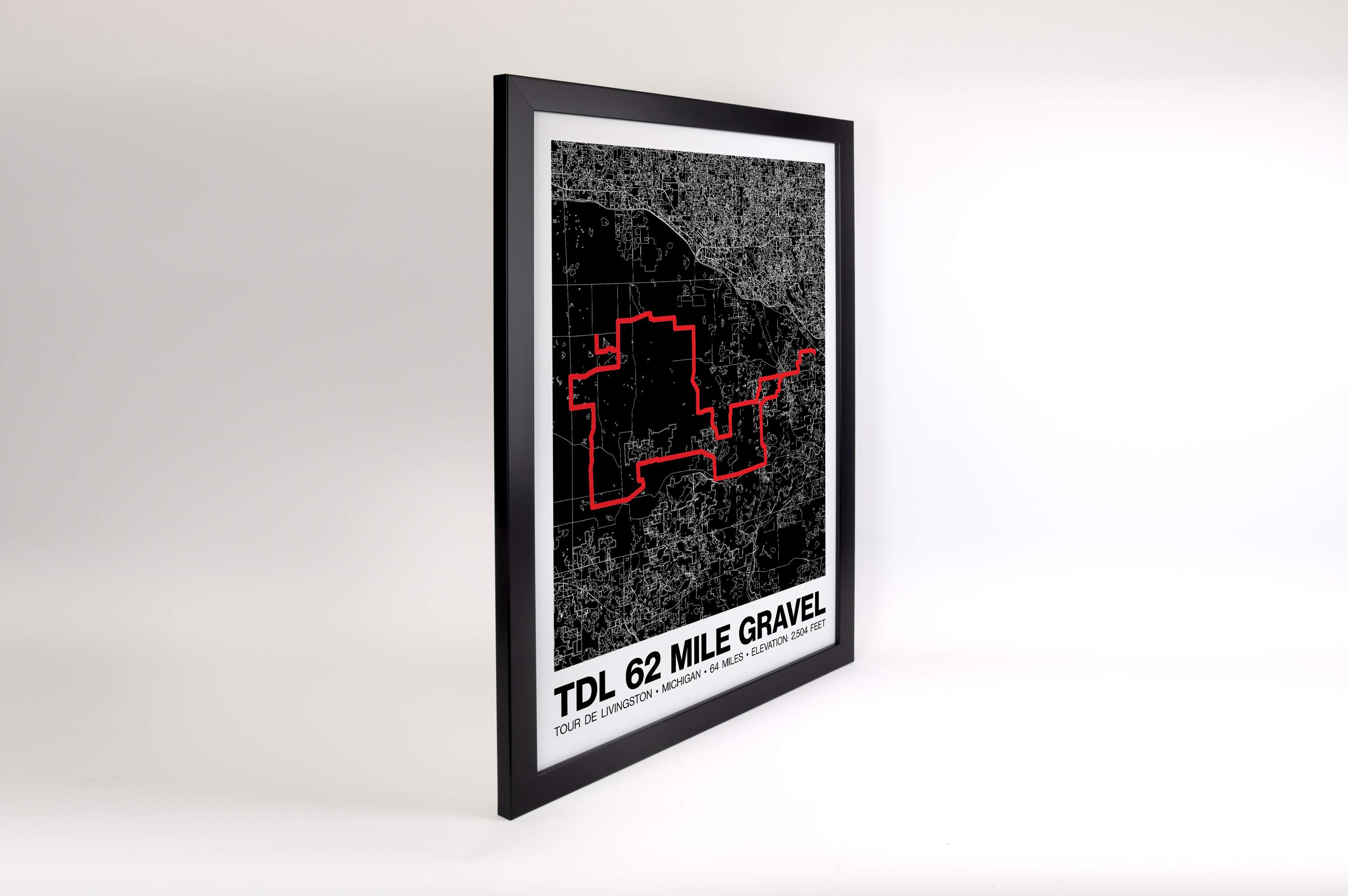 Tour de Livingston 62 Mile Gravel Poster - Grid Style