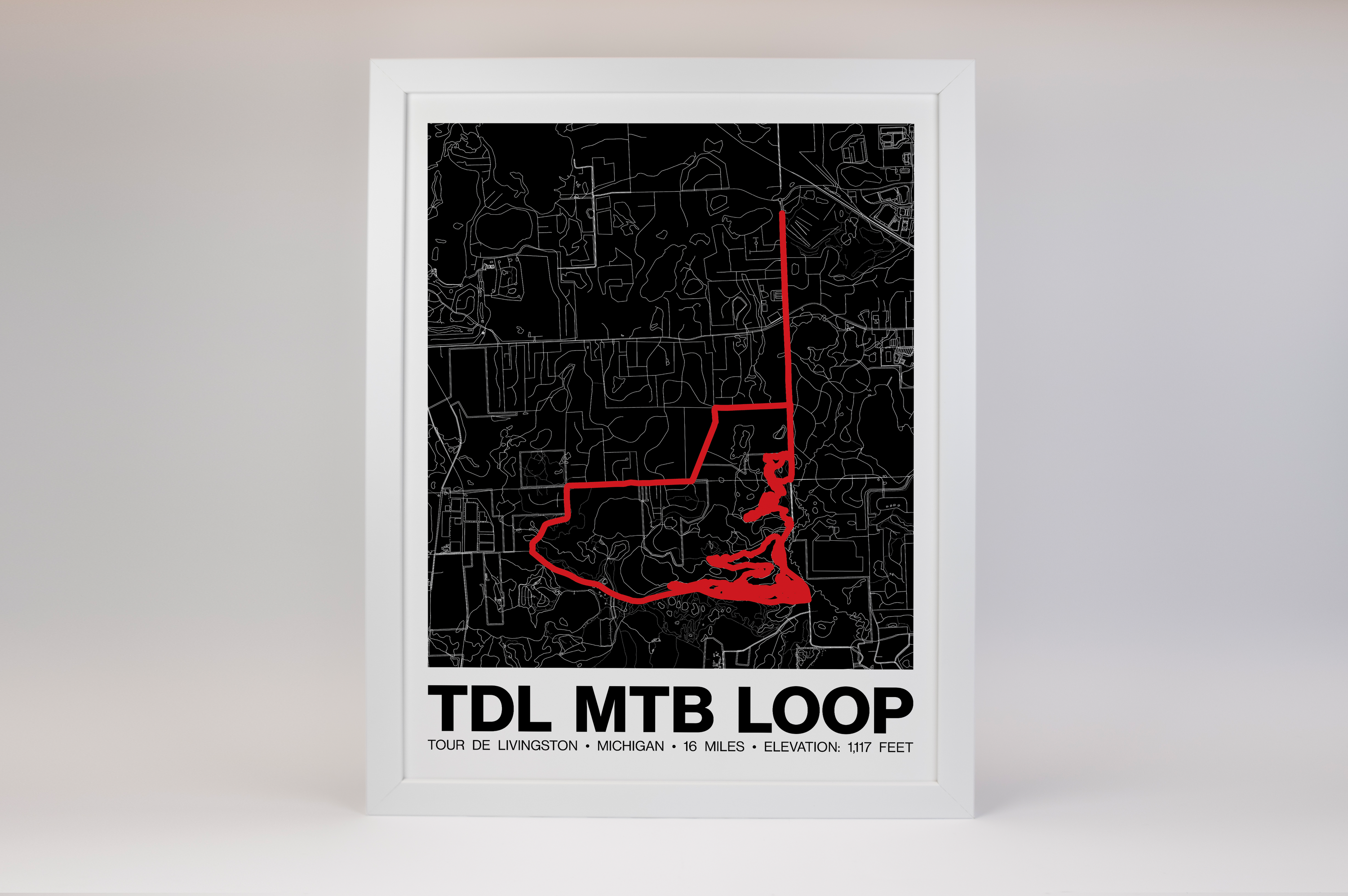 Tour de Livingston MTB Loop to BREC Poster - Grid Style