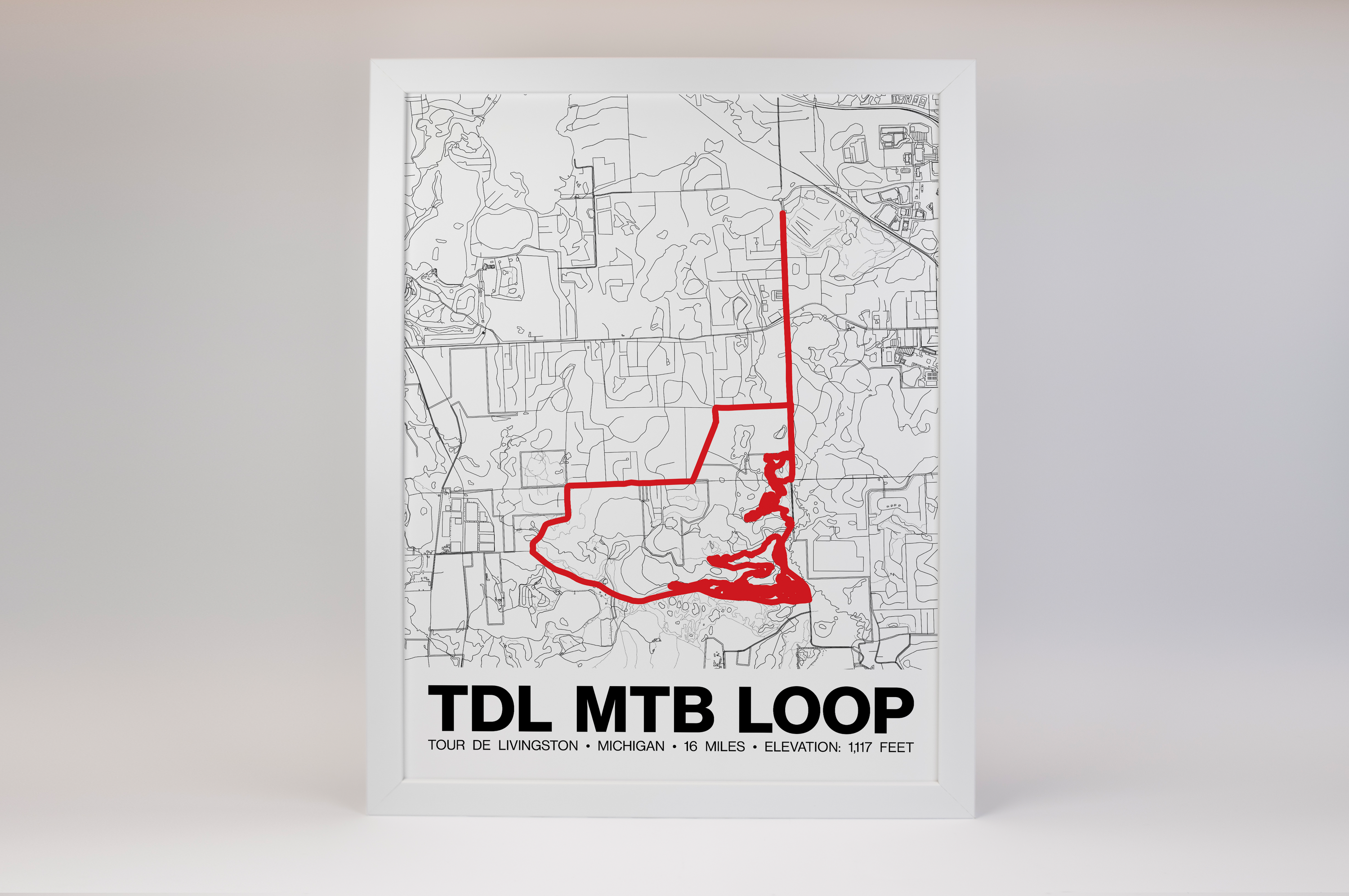 Tour de Livingston MTB Loop to BREC Poster - Grid Style