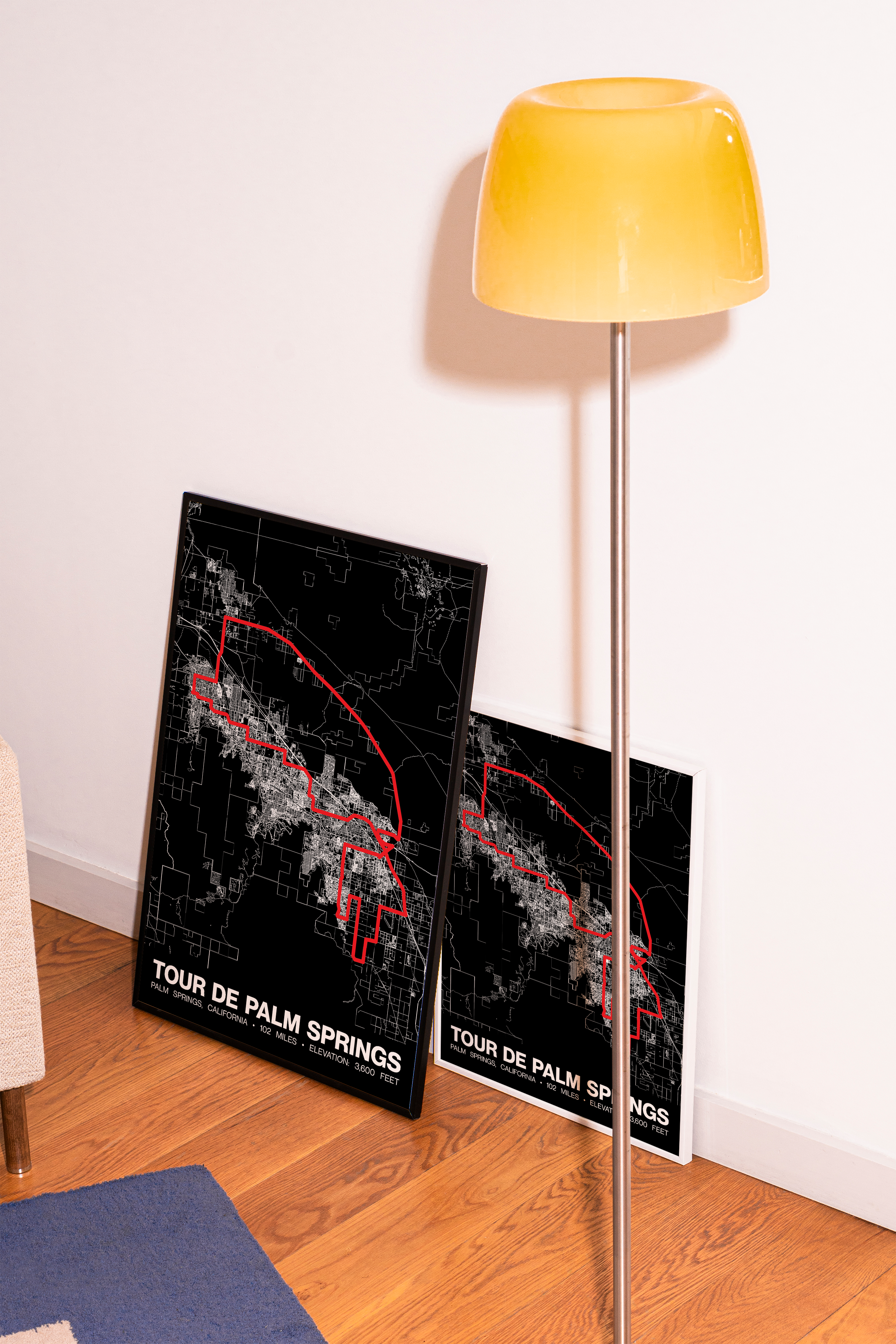 Tour de Palm Springs 102 Miles Poster - Grid Style