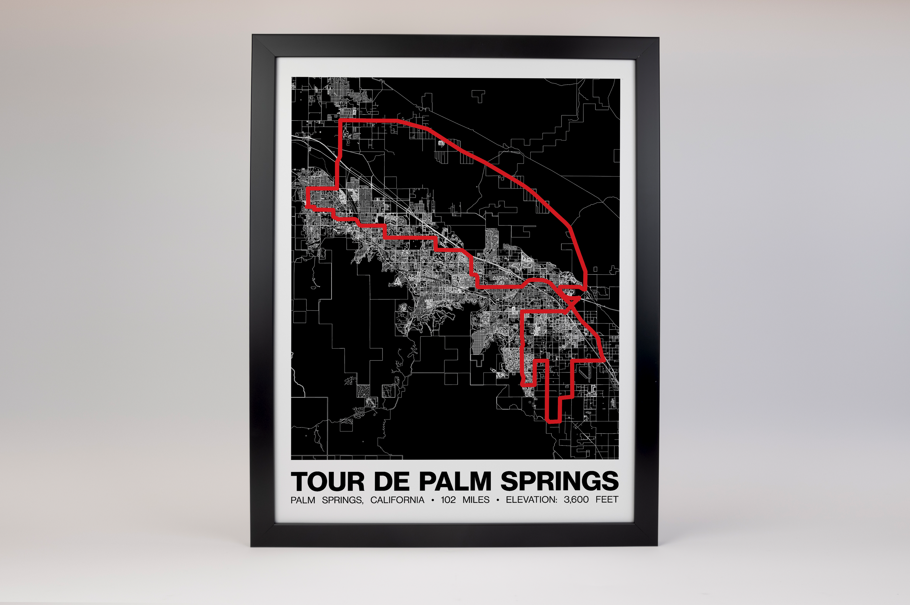 Tour de Palm Springs 102 Miles Poster - Grid Style