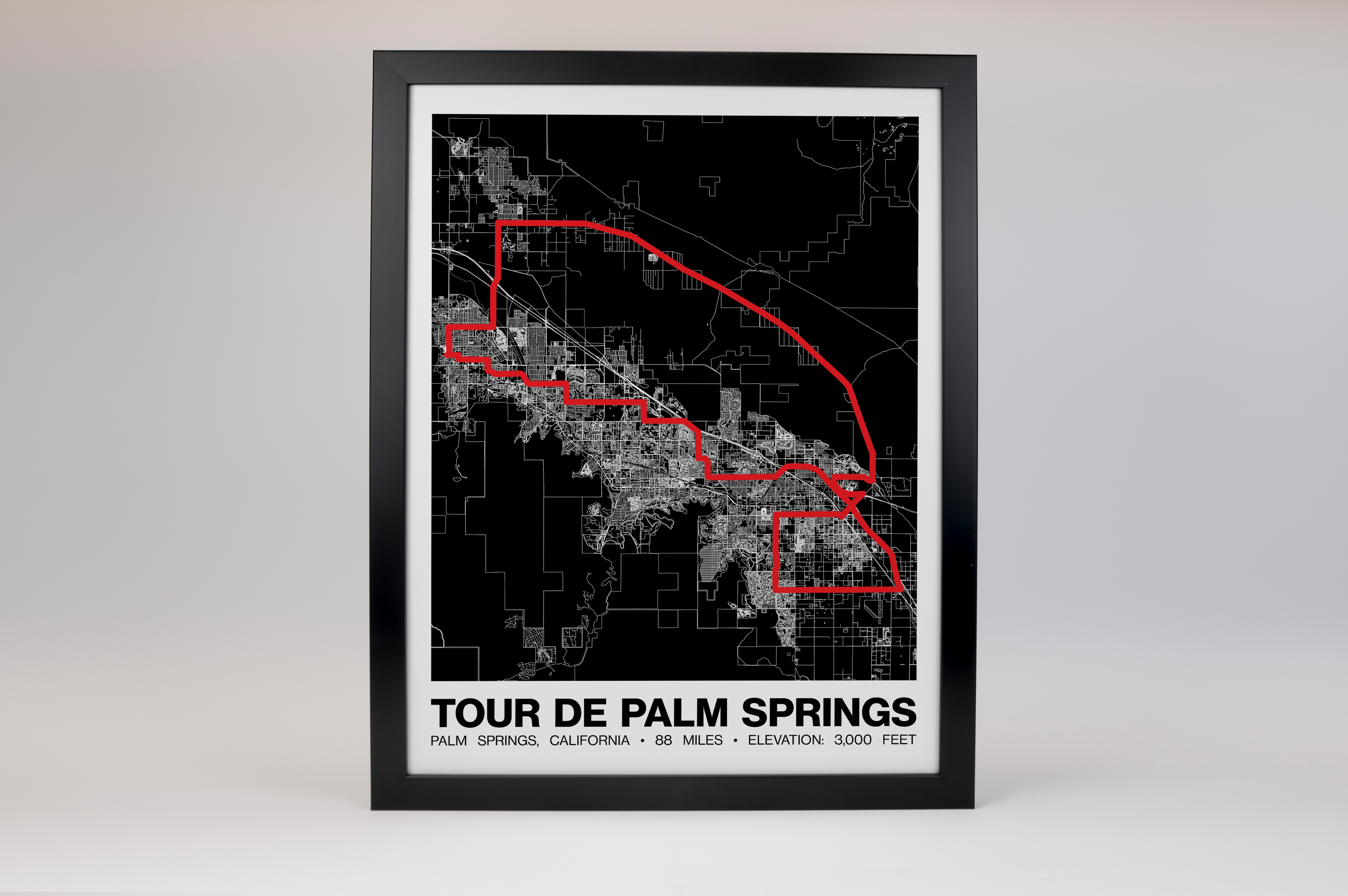 Tour de Palm Springs 88 Miles Poster - Grid Style