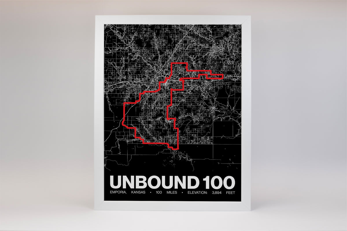 UNBOUND Gravel 100 2026 Course Poster - Grid Style