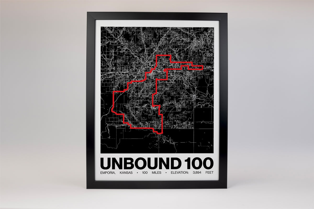 UNBOUND Gravel 100 2026 Course Poster - Grid Style