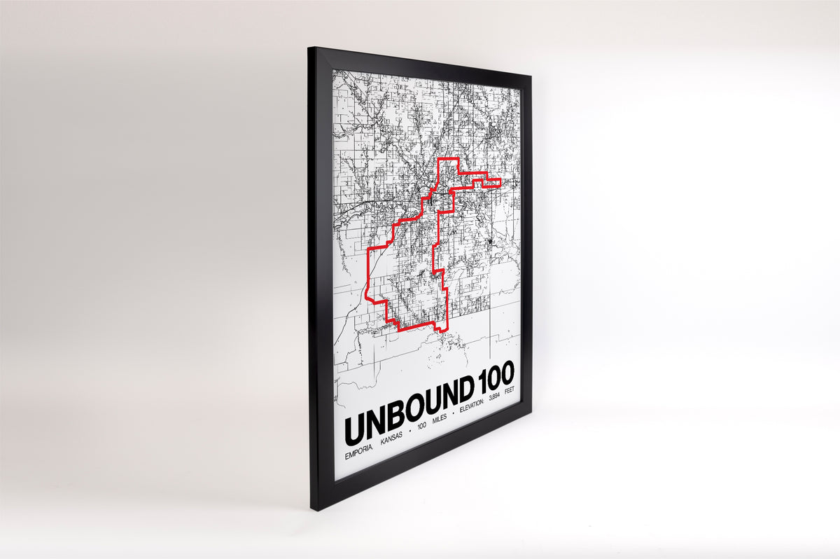 UNBOUND Gravel 100 2026 Course Poster - Grid Style
