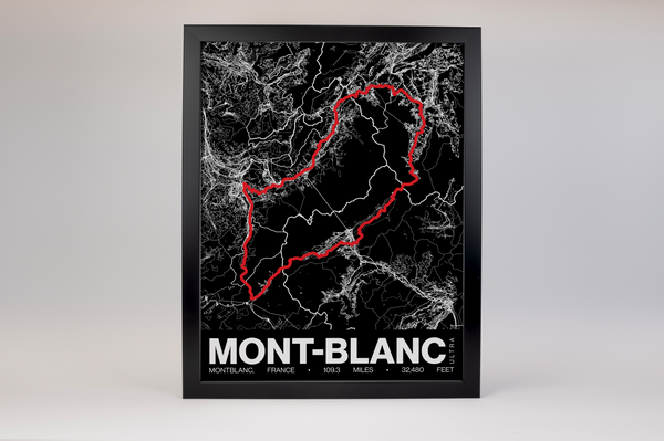 UTMB (Ultra-Trail du Mont-Blanc) Poster | Grid Style Print – Map Medal