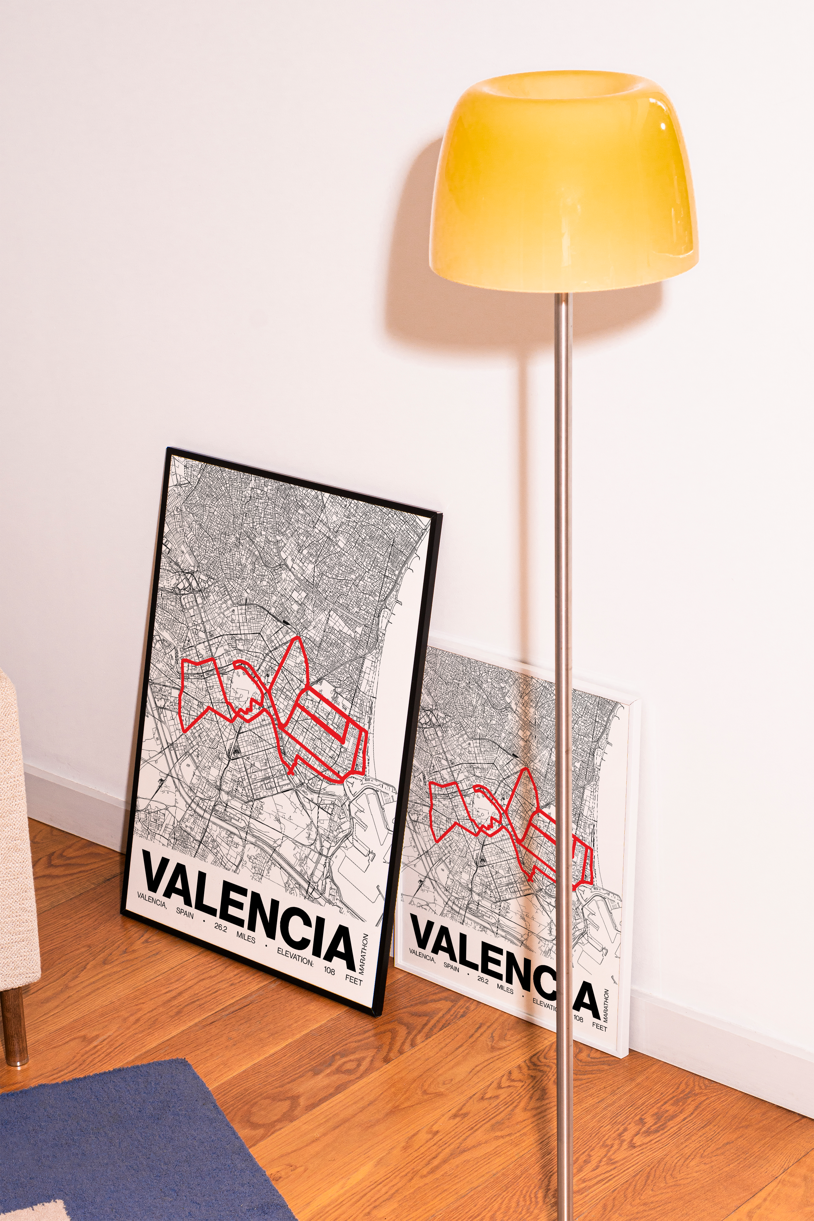 Valencia Marathon Poster - Grid Style