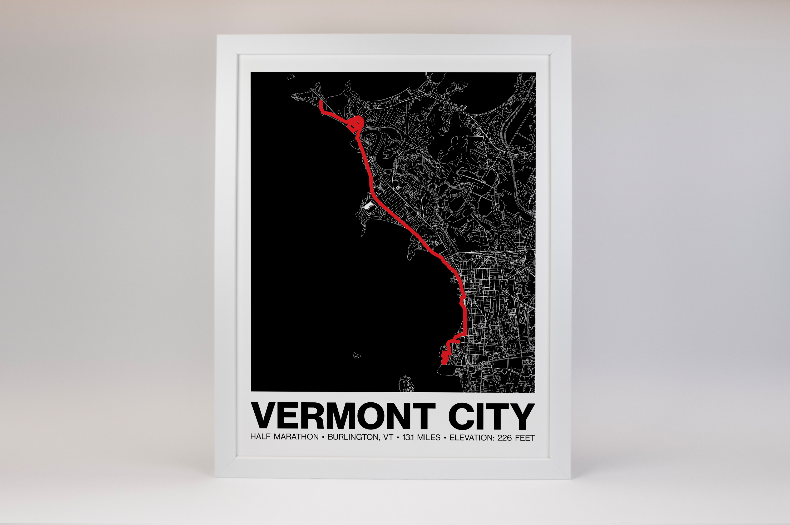 Vermont City Half Marathon Poster - Grid Style
