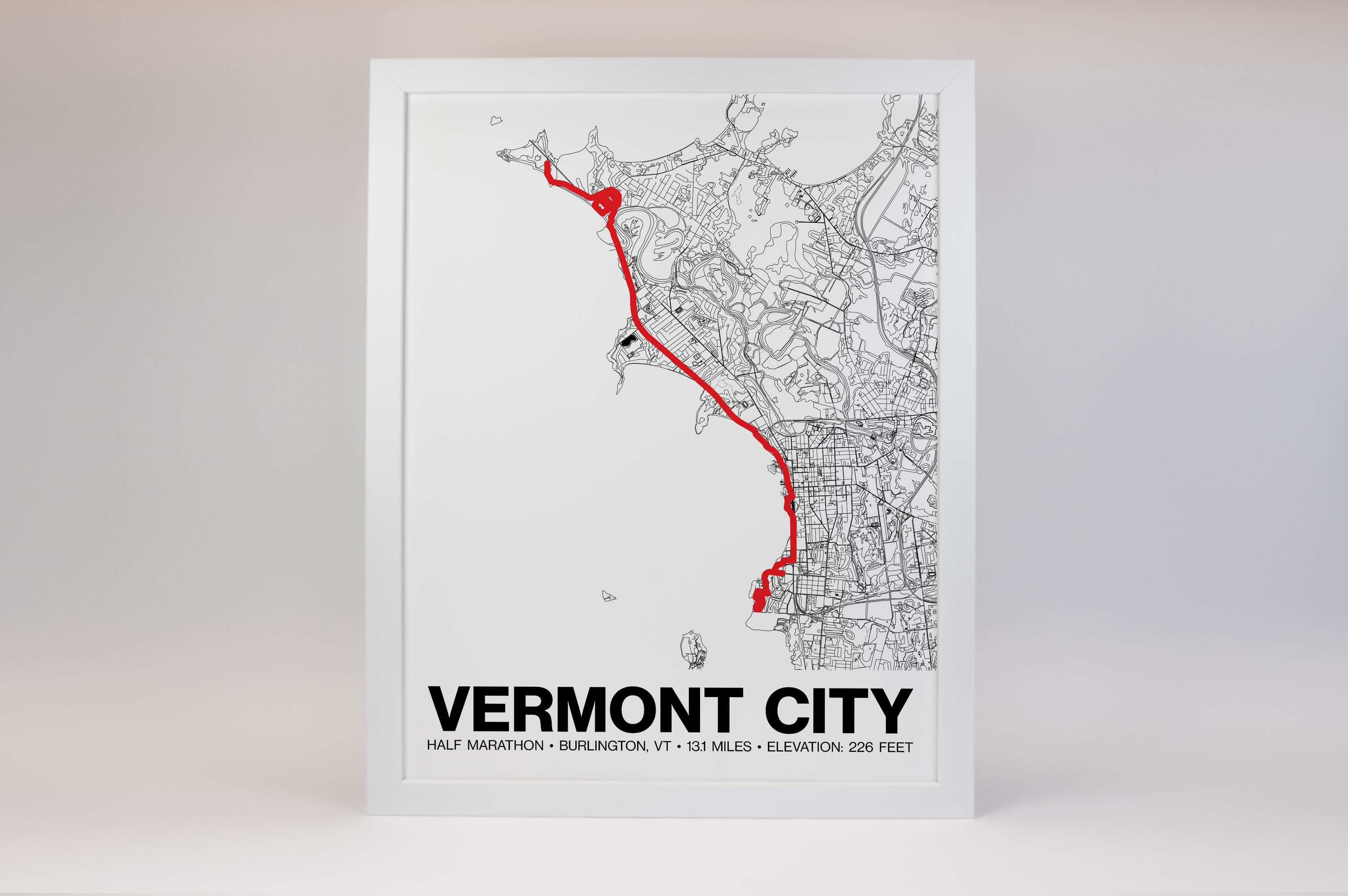 Vermont City Half Marathon Poster - Grid Style