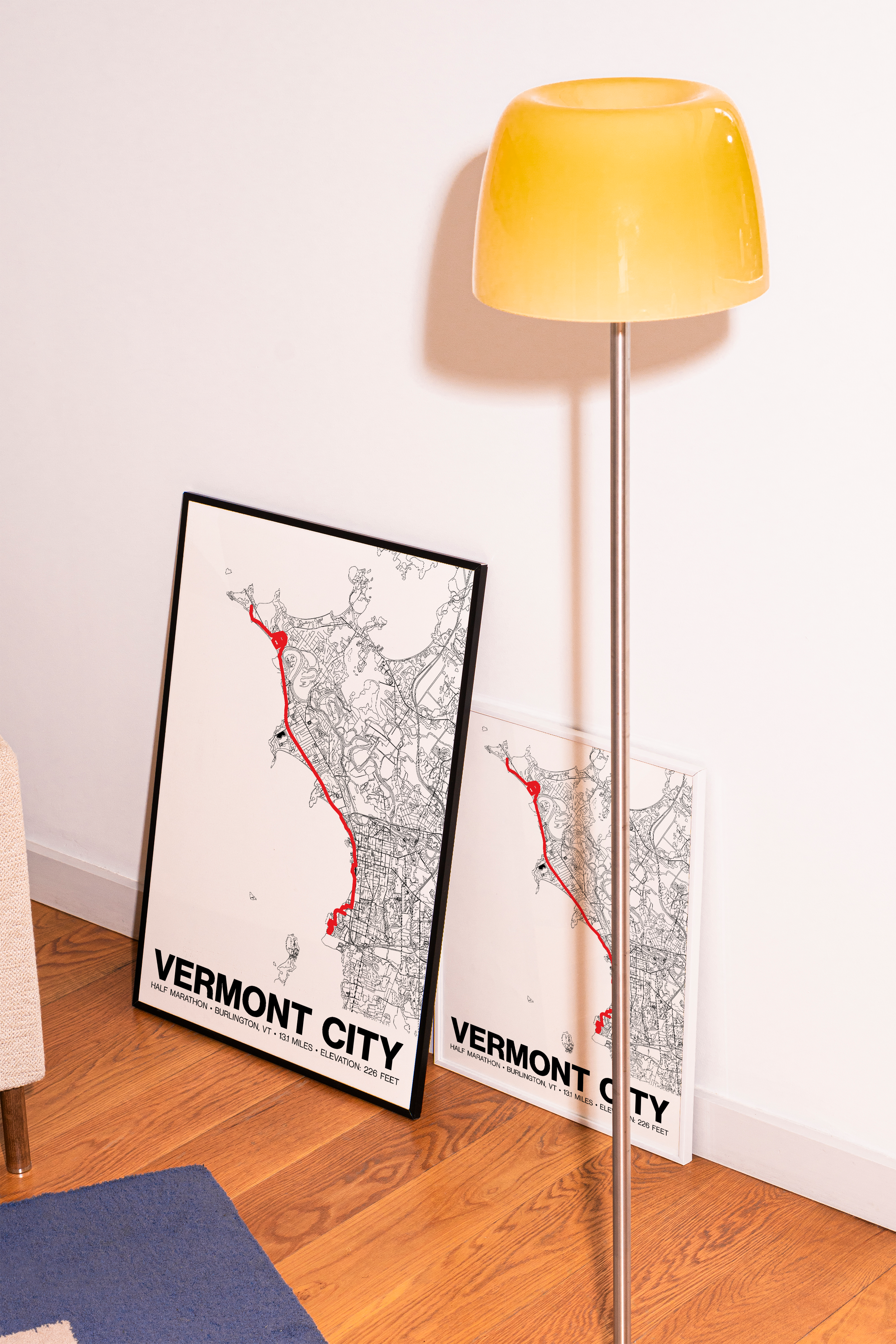Vermont City Half Marathon Poster - Grid Style