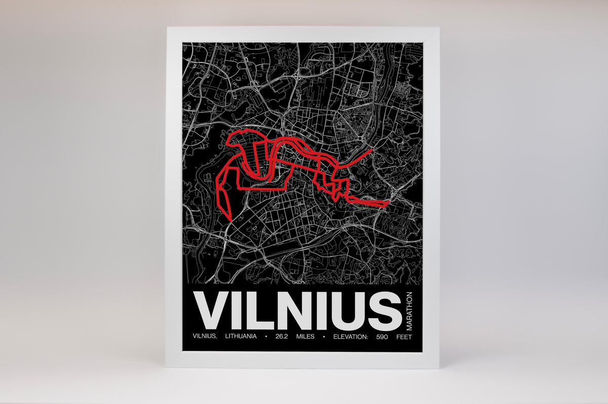 Vilnius Marathon Poster - Grid Style