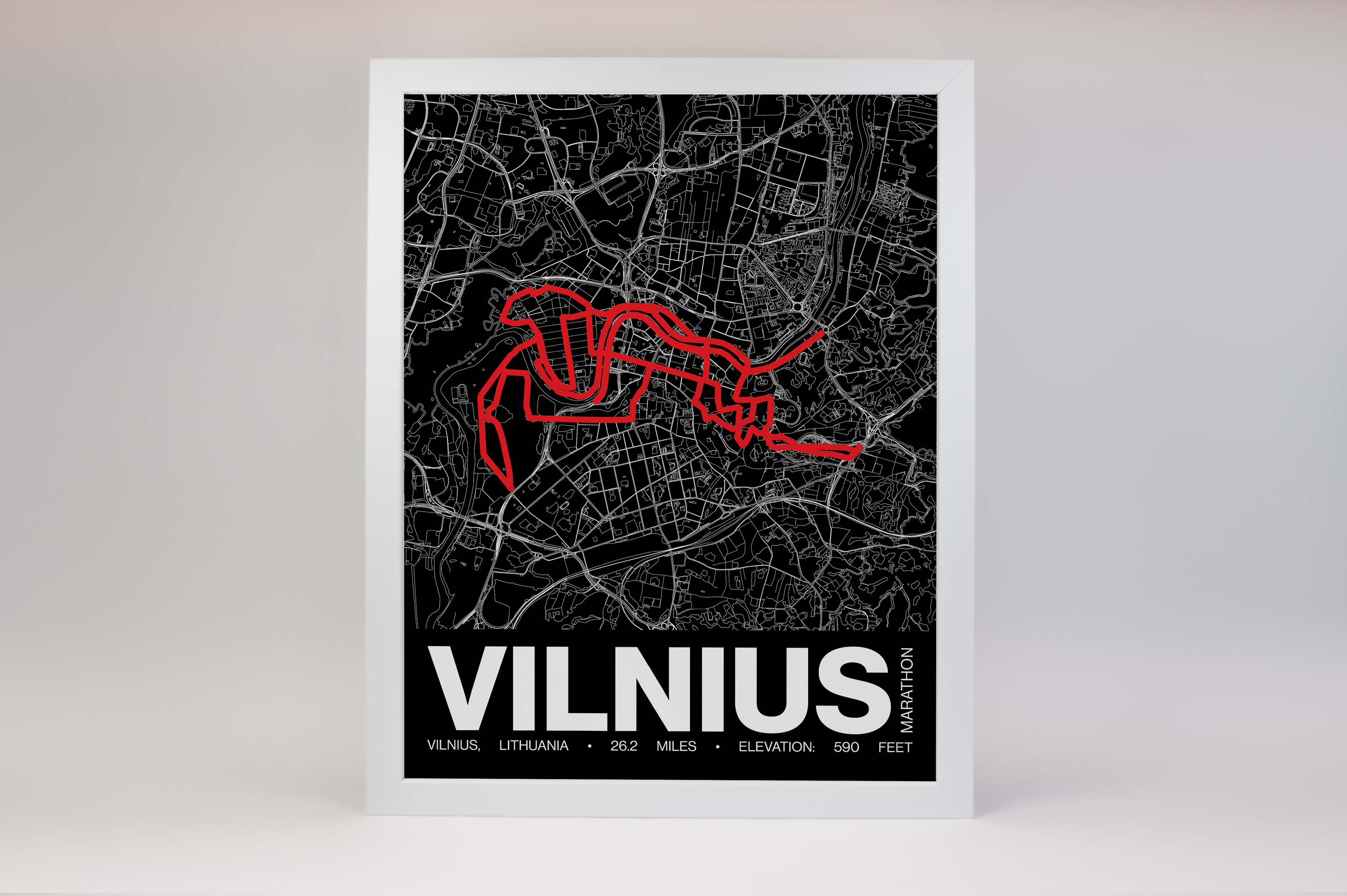 Vilnius Marathon Poster - Grid Style