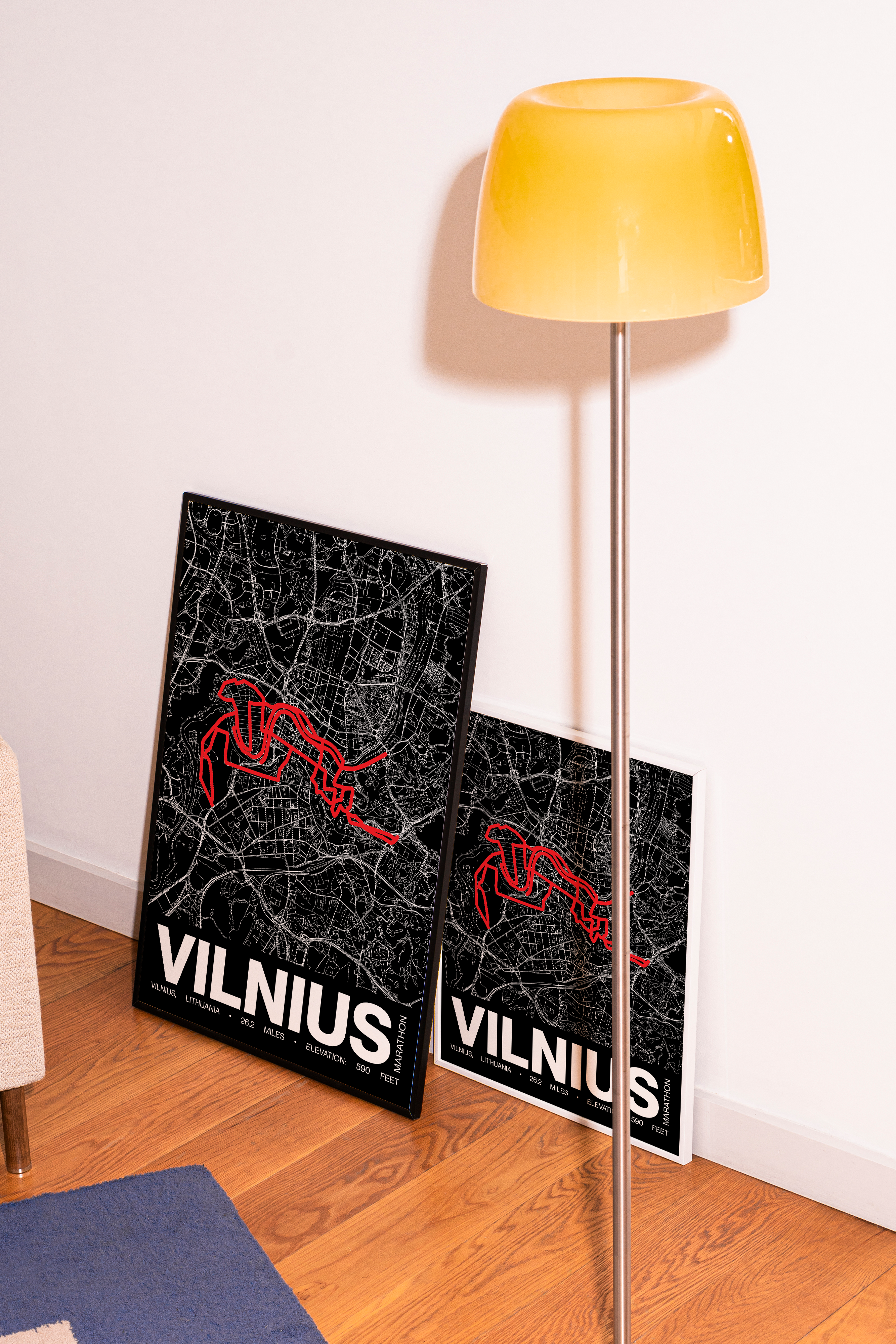 Vilnius Marathon Poster - Grid Style