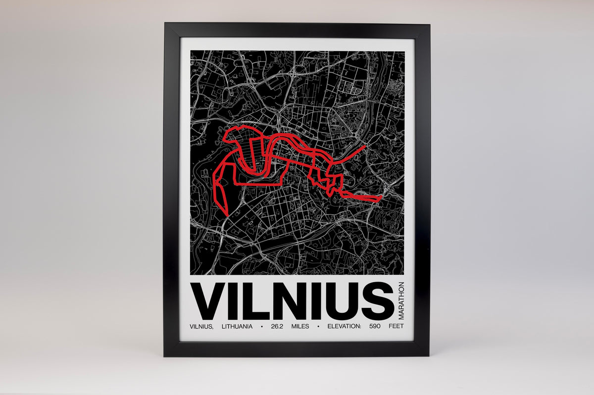 Vilnius Marathon Poster - Grid Style