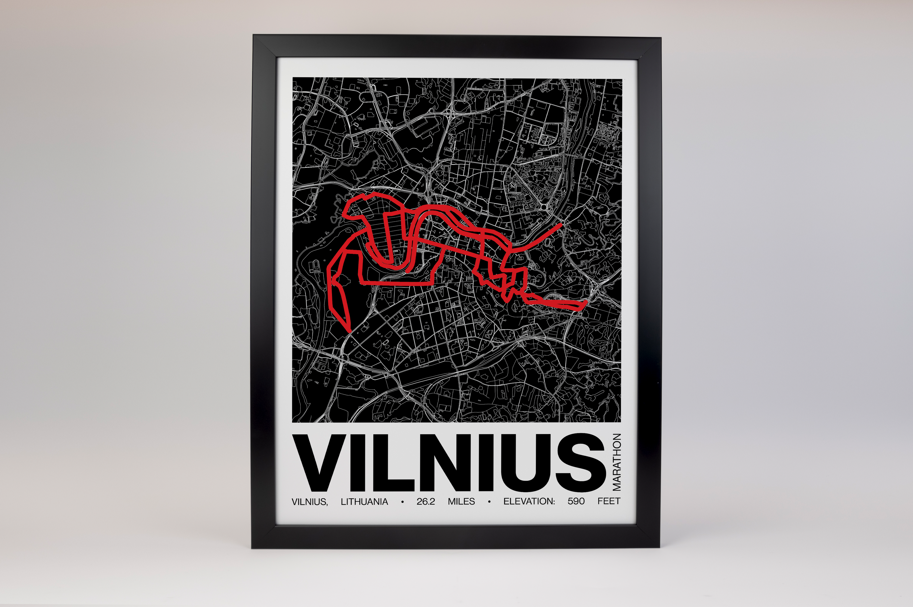 Vilnius Marathon Poster - Grid Style