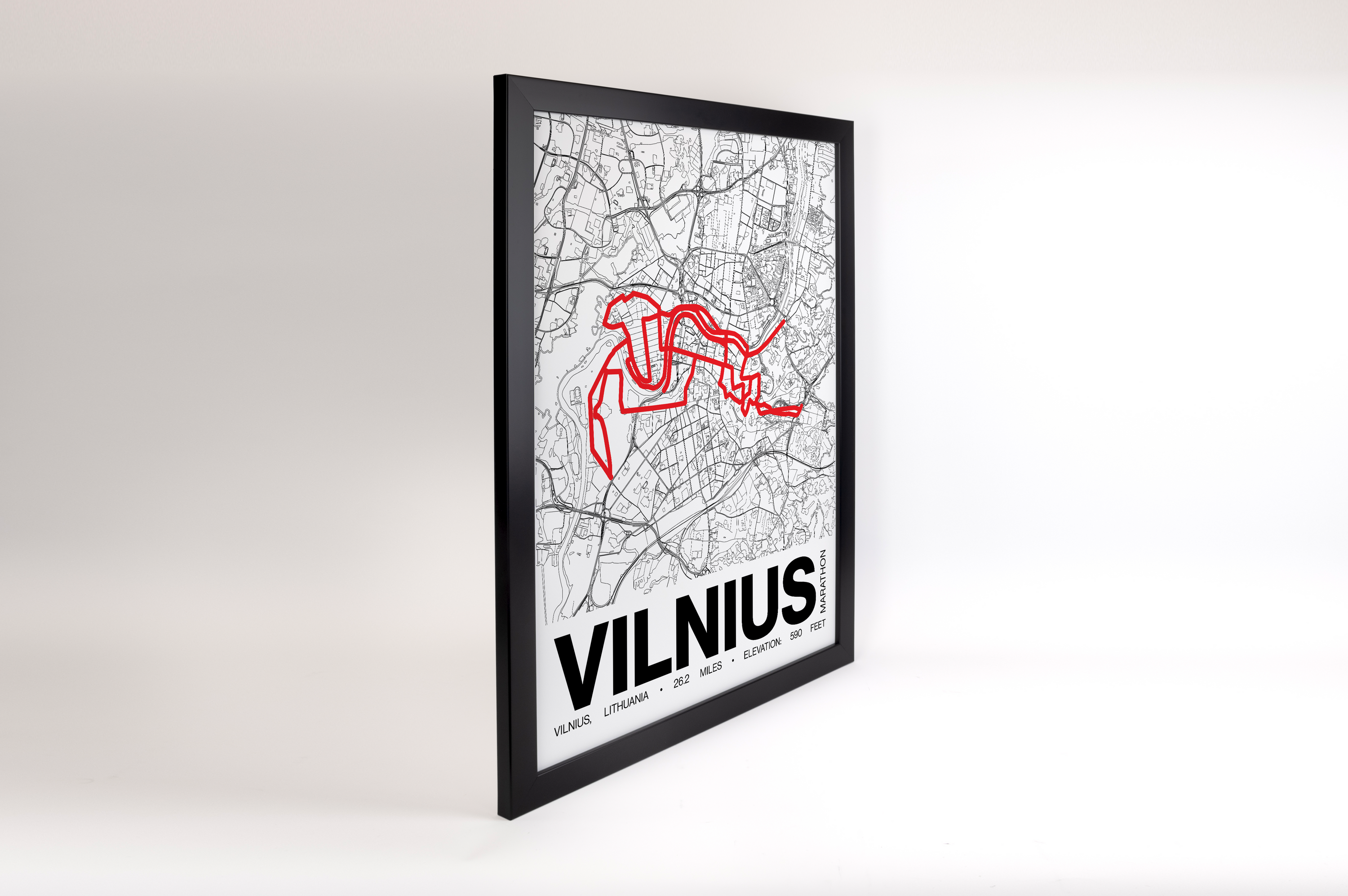 Vilnius Marathon Poster - Grid Style