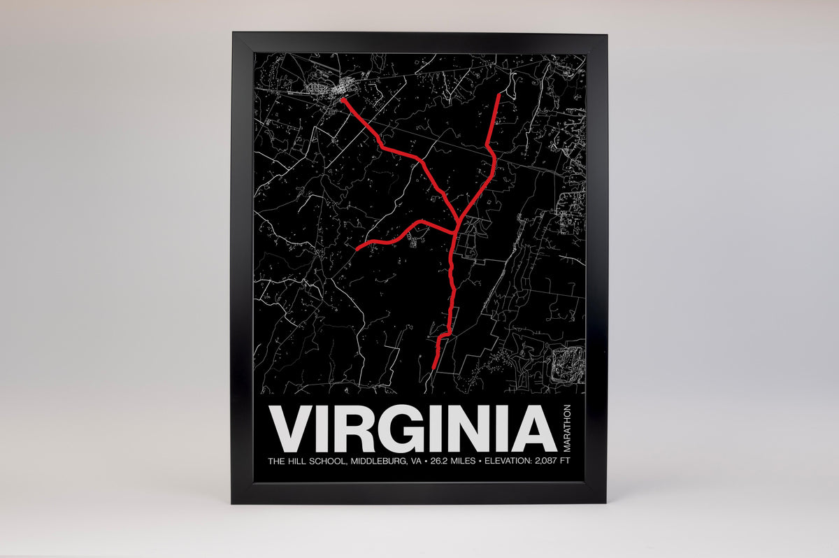 Virginia Marathon Poster - Grid Style