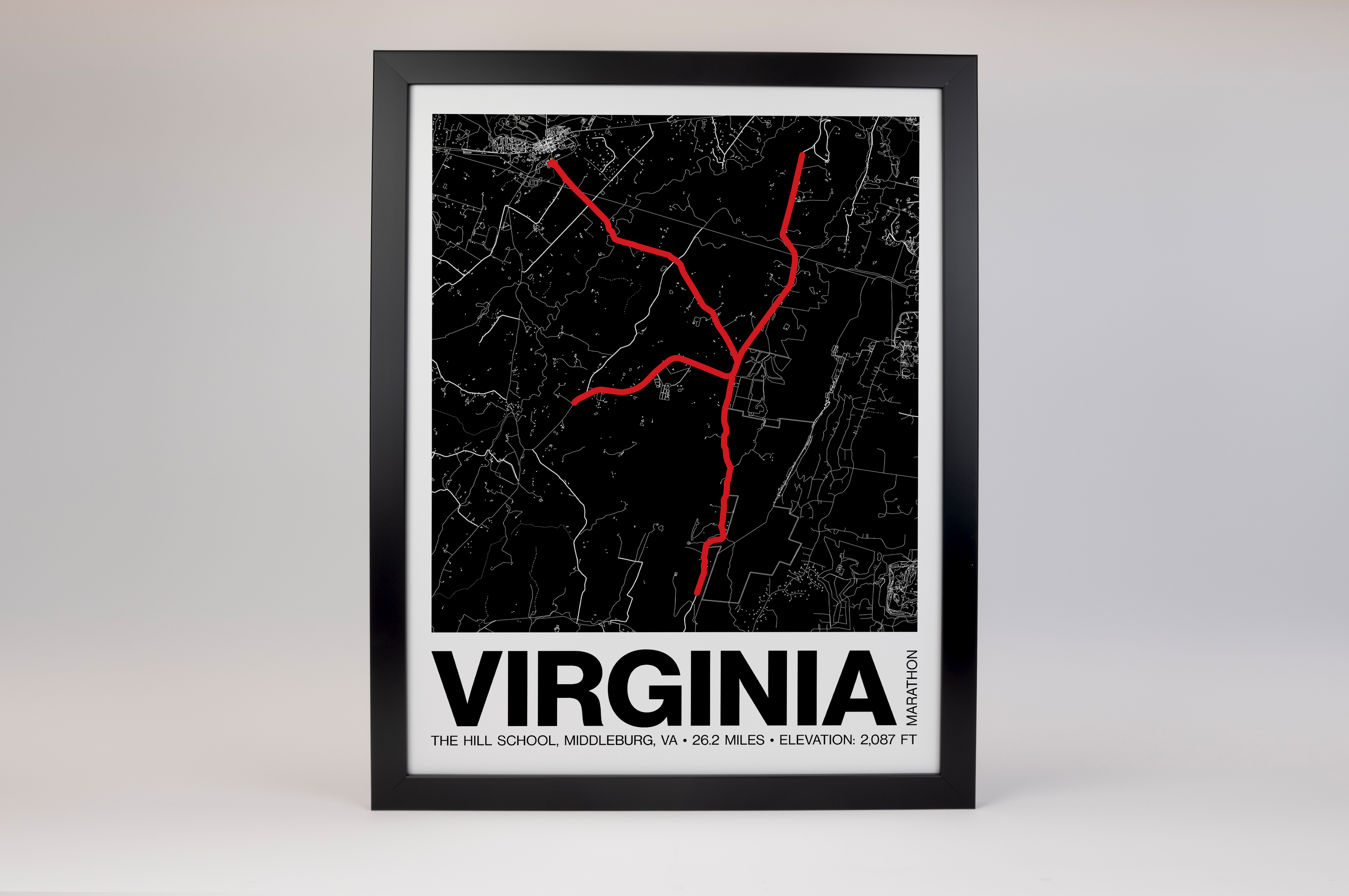 Virginia Marathon Poster - Grid Style