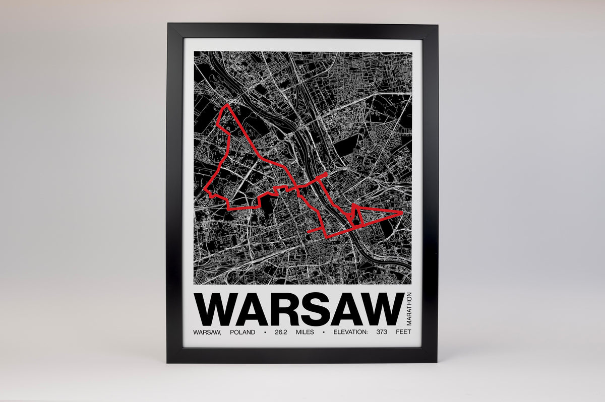 Warsaw Marathon Poster - Grid Style