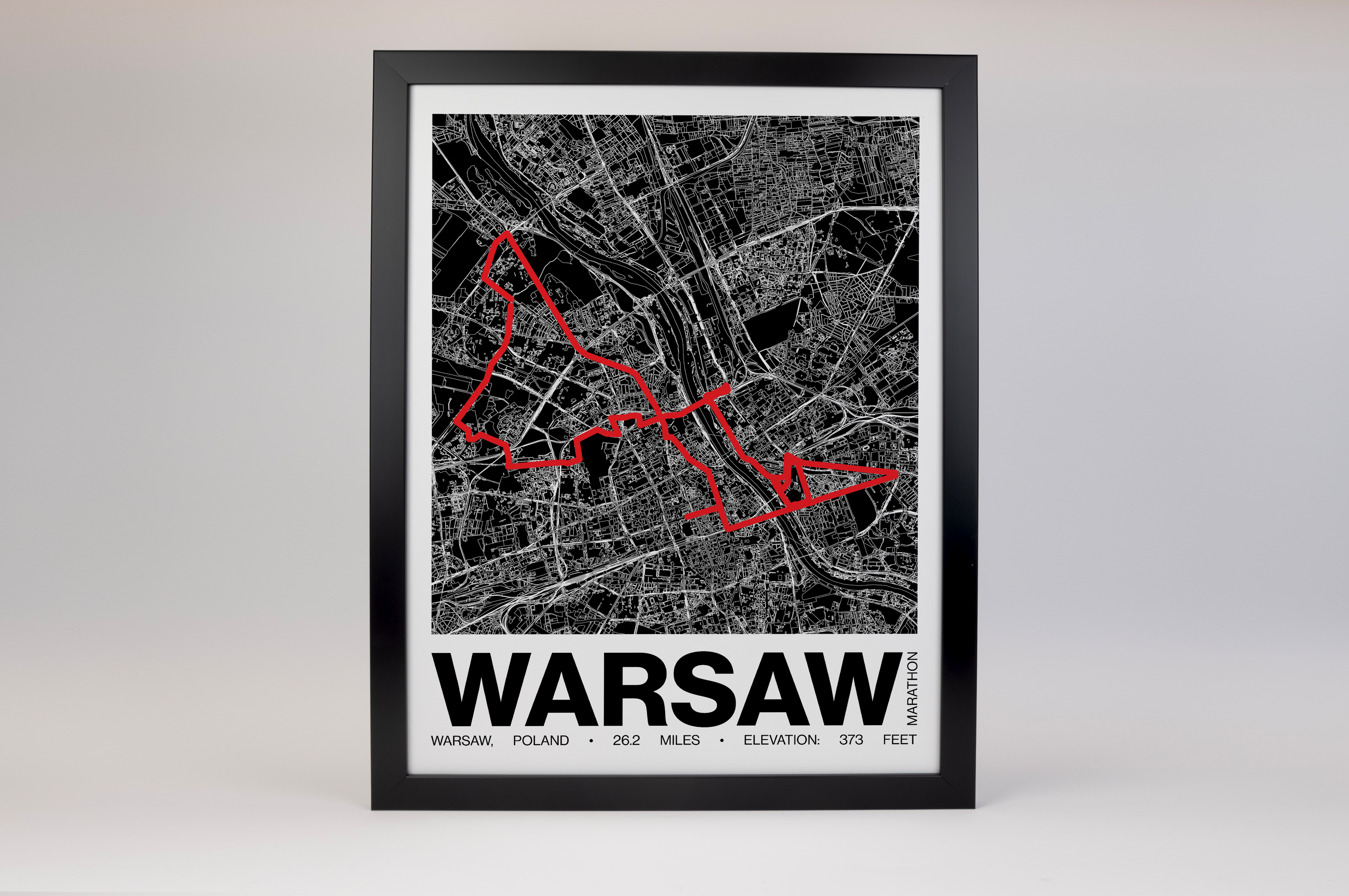 Warsaw Marathon Poster - Grid Style
