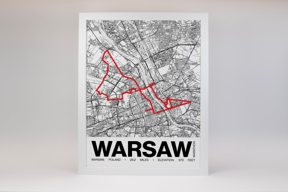 Warsaw Marathon Poster - Grid Style