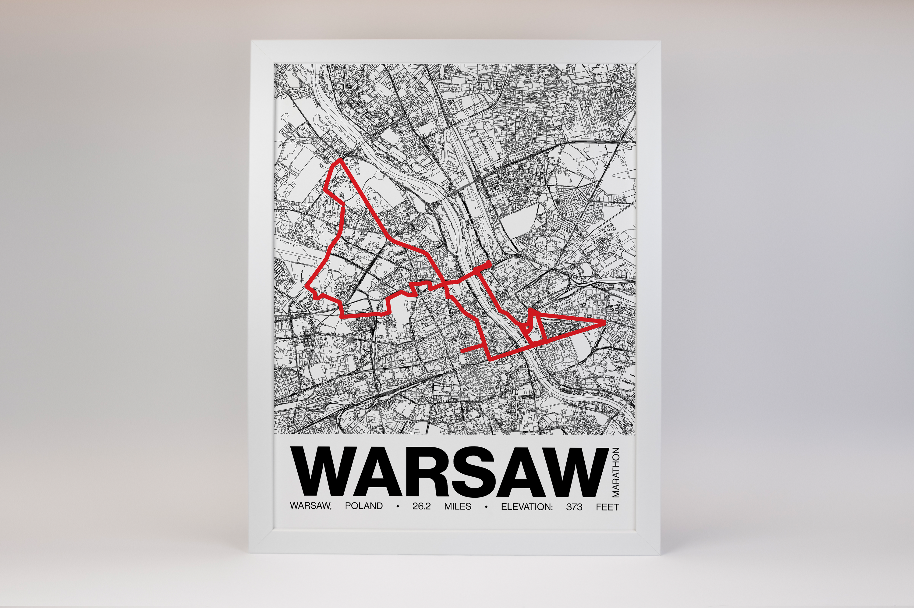 Warsaw Marathon Poster - Grid Style