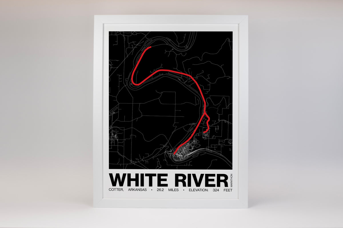 White River Marathon Poster - Grid Style