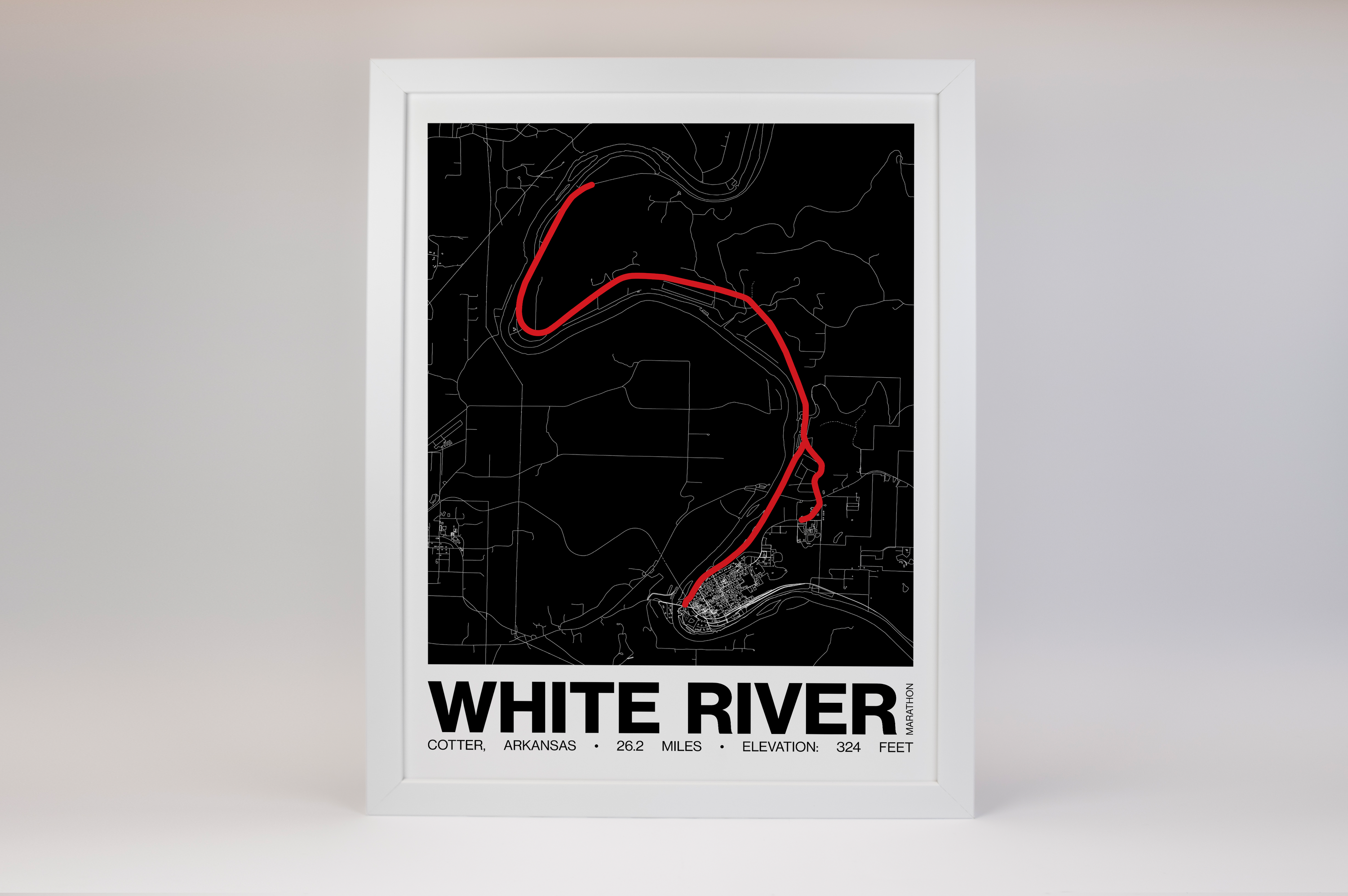 White River Marathon Poster - Grid Style