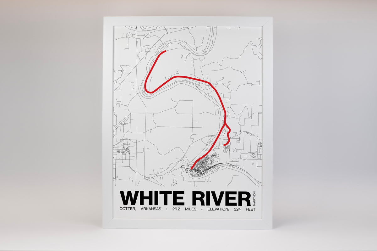 White River Marathon Poster - Grid Style