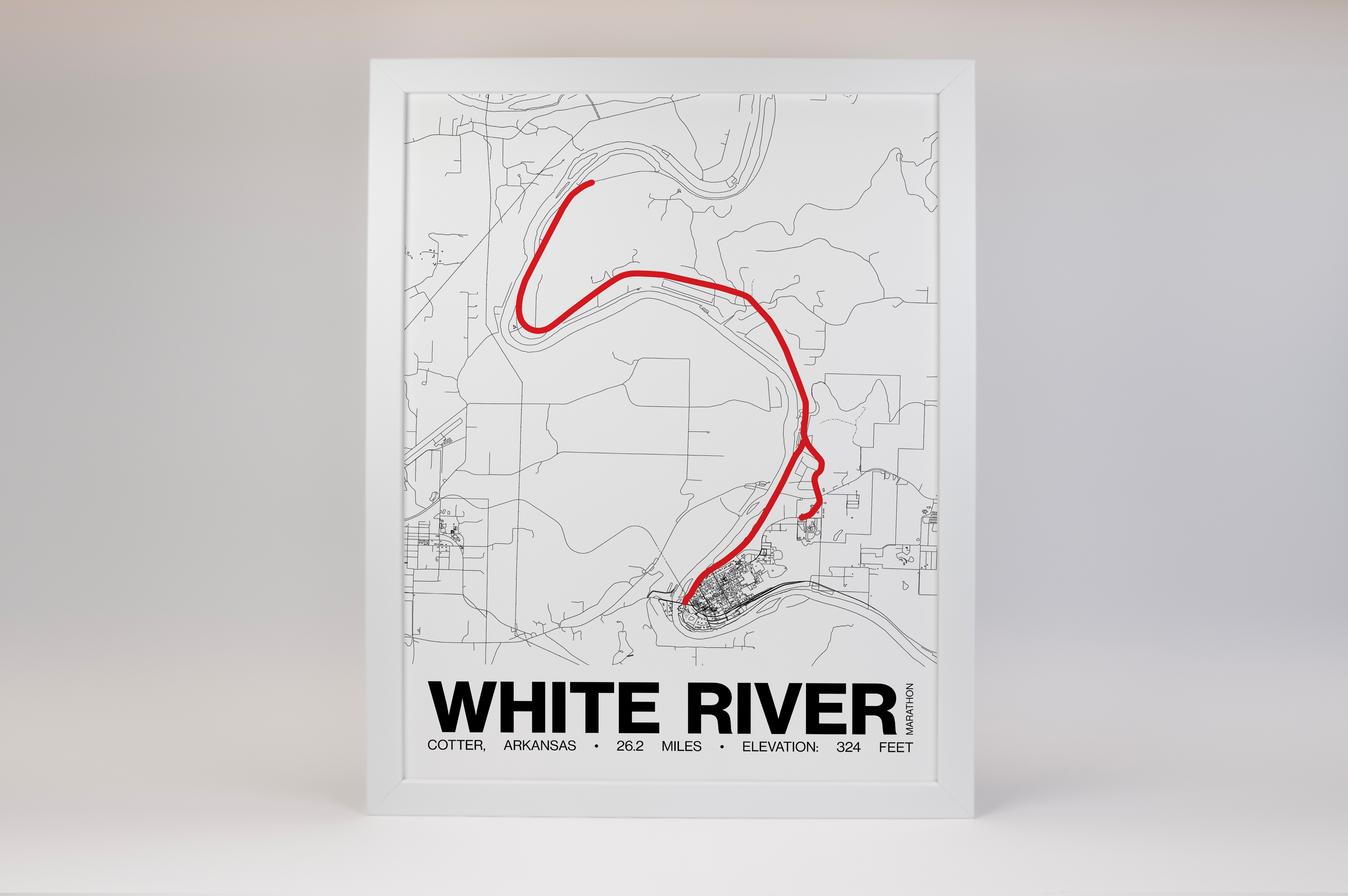 White River Marathon Poster - Grid Style