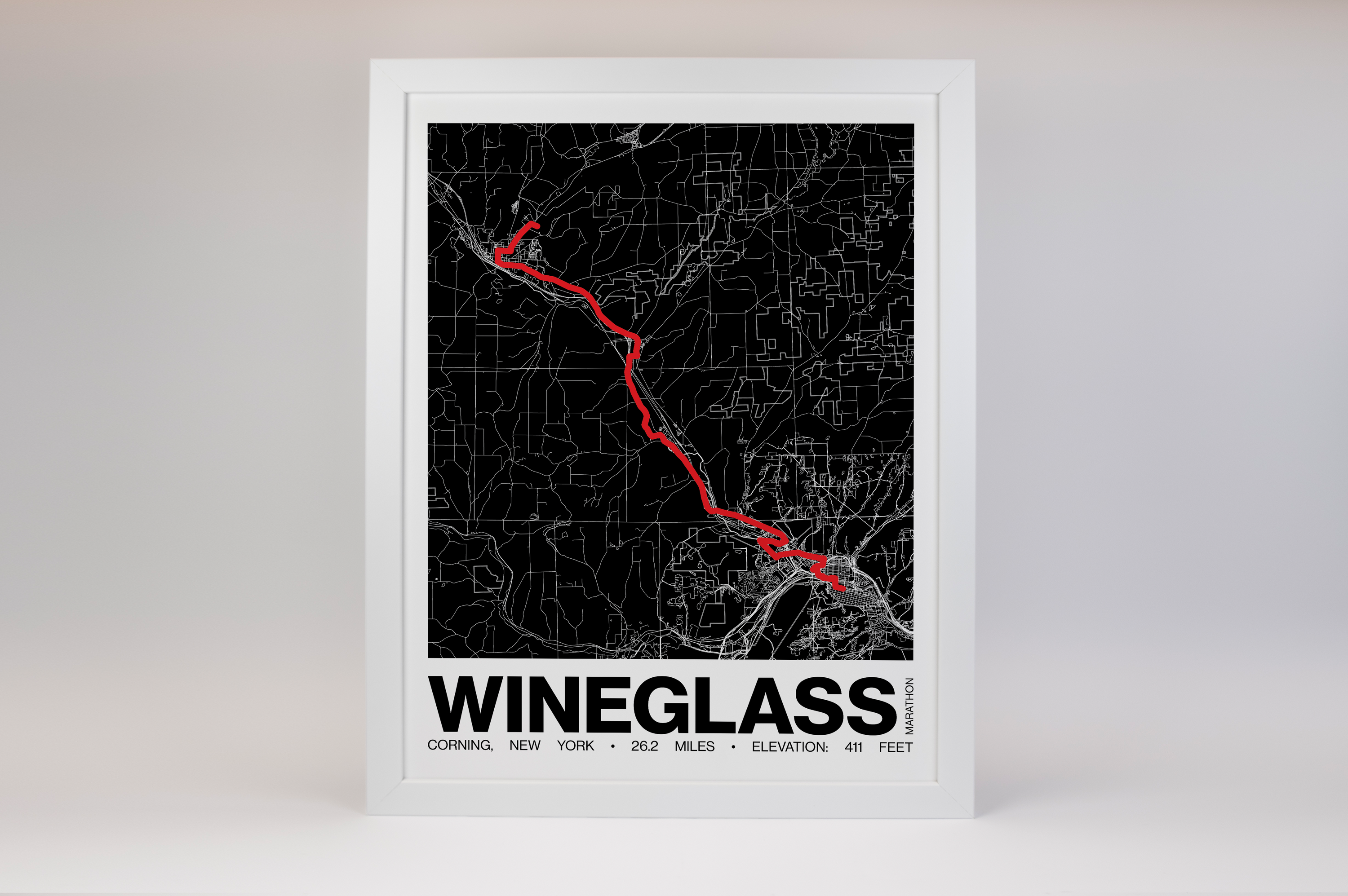 Wineglass Marathon Poster - Grid Style