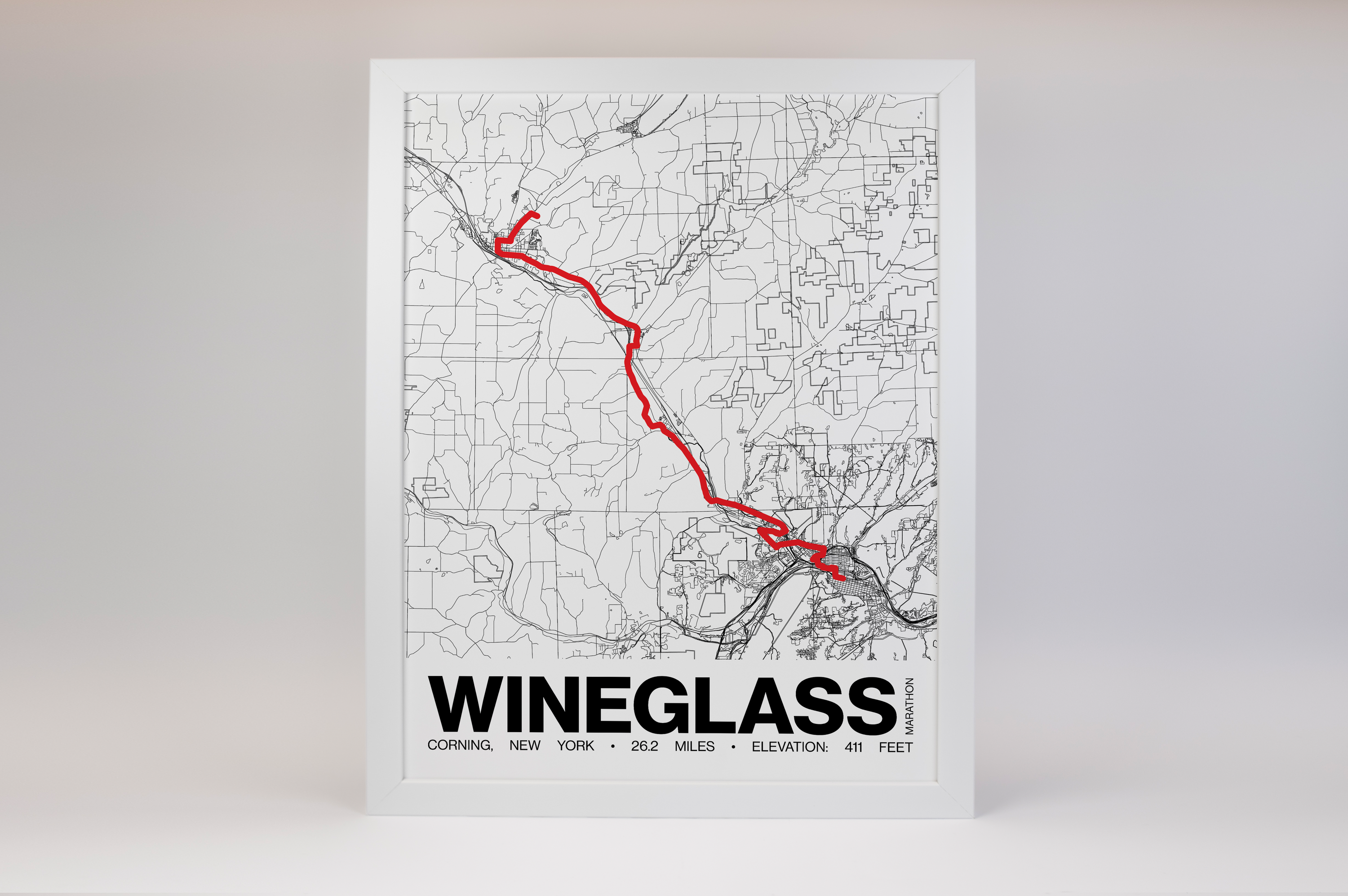 Wineglass Marathon Poster - Grid Style