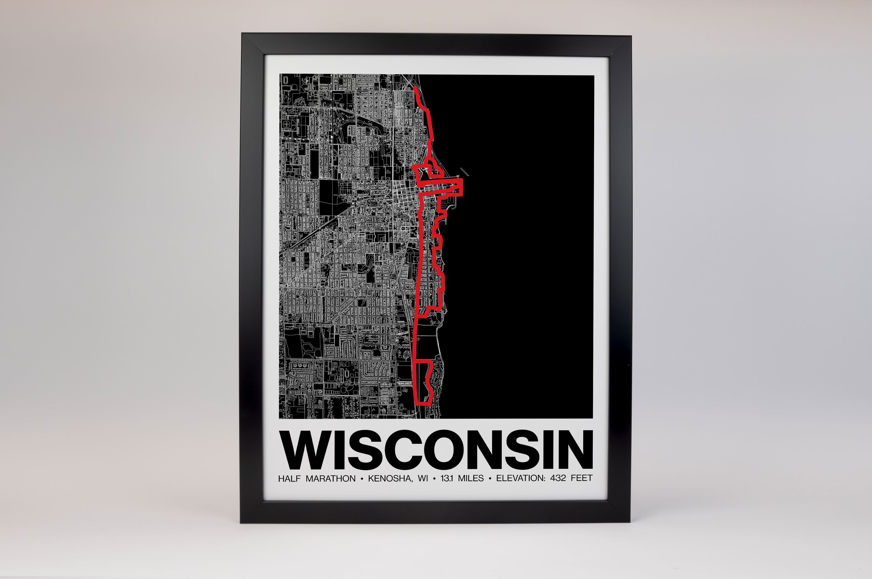 Wisconsin Half Marathon Poster - Grid Style