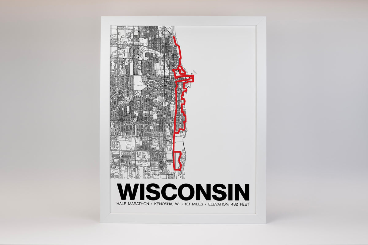 Wisconsin Half Marathon Poster - Grid Style