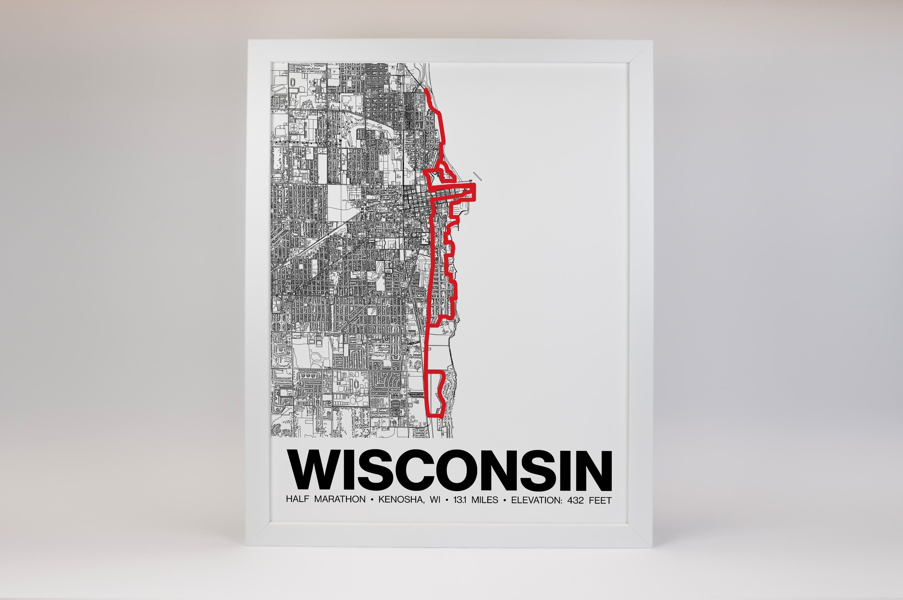 Wisconsin Half Marathon Poster - Grid Style