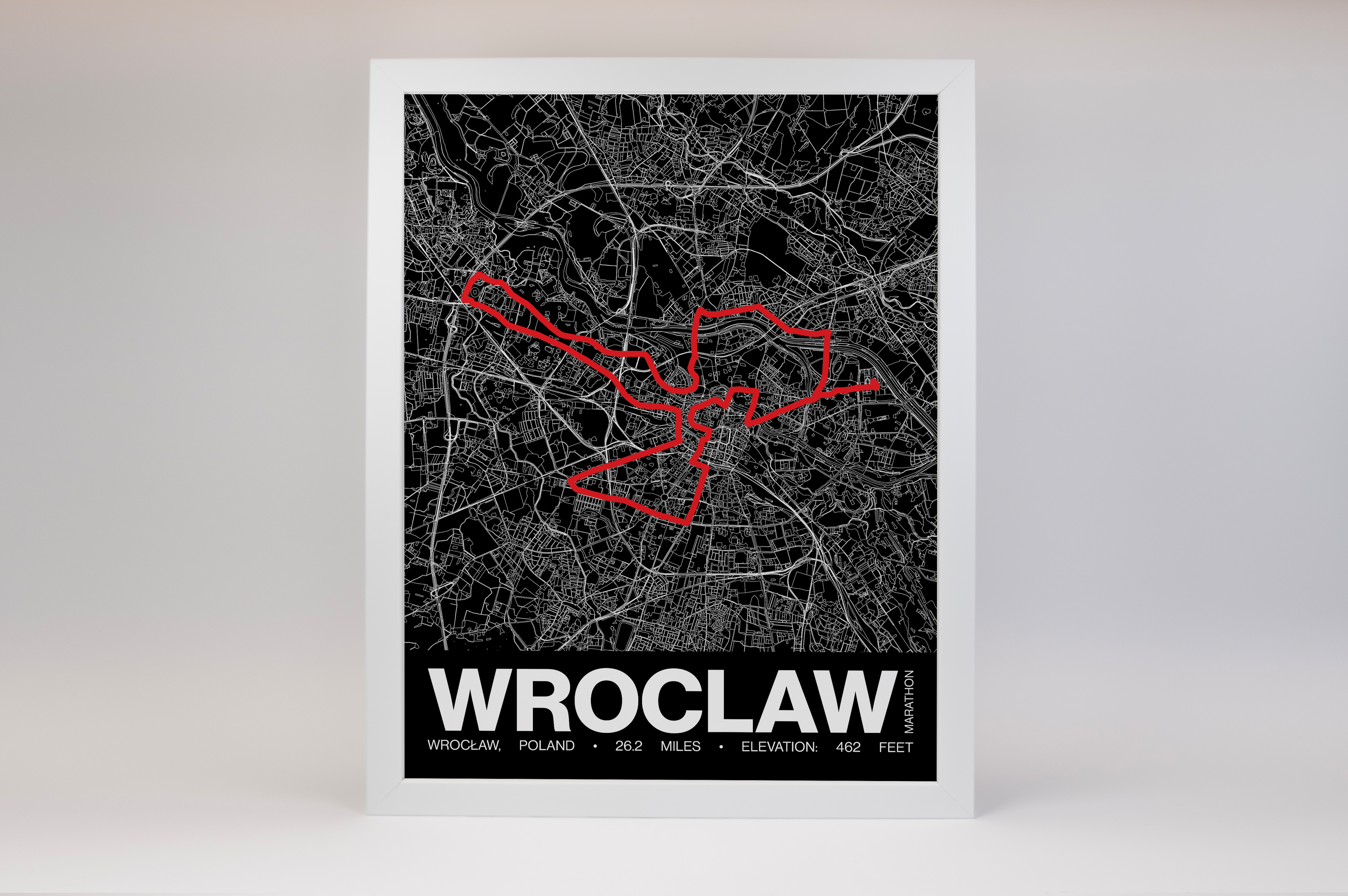 Wroclaw Marathon Poster - Grid Style