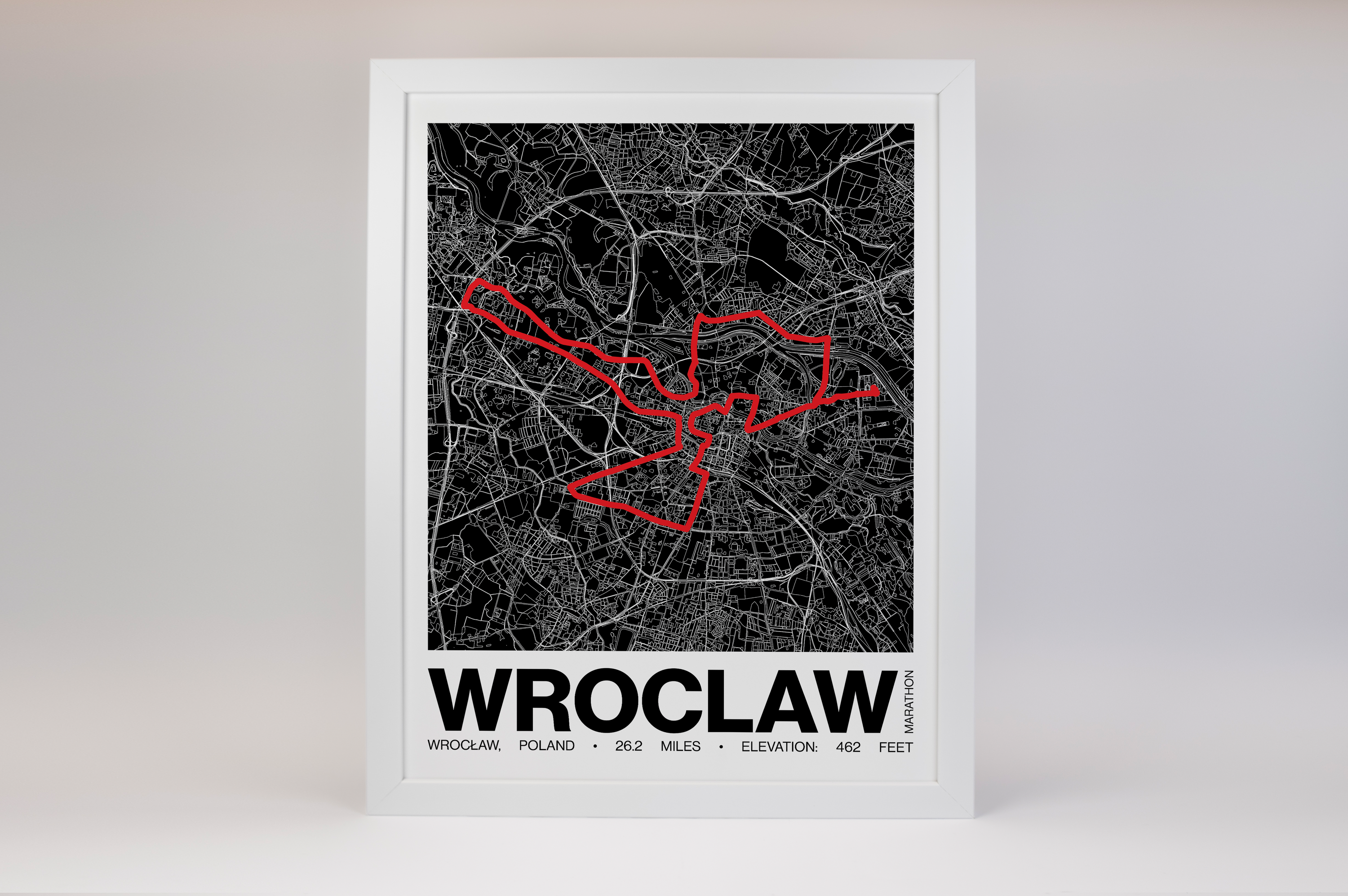 Wroclaw Marathon Poster - Grid Style