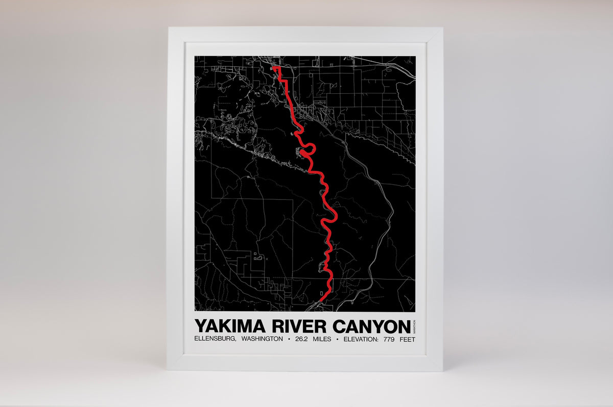 Yakima River Canyon Marathon Poster - Grid Style