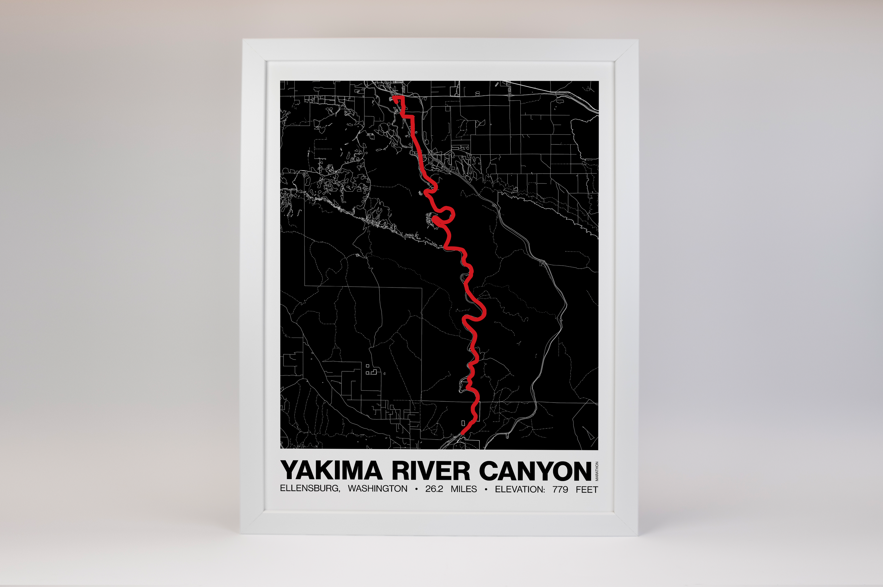 Yakima River Canyon Marathon Poster - Grid Style