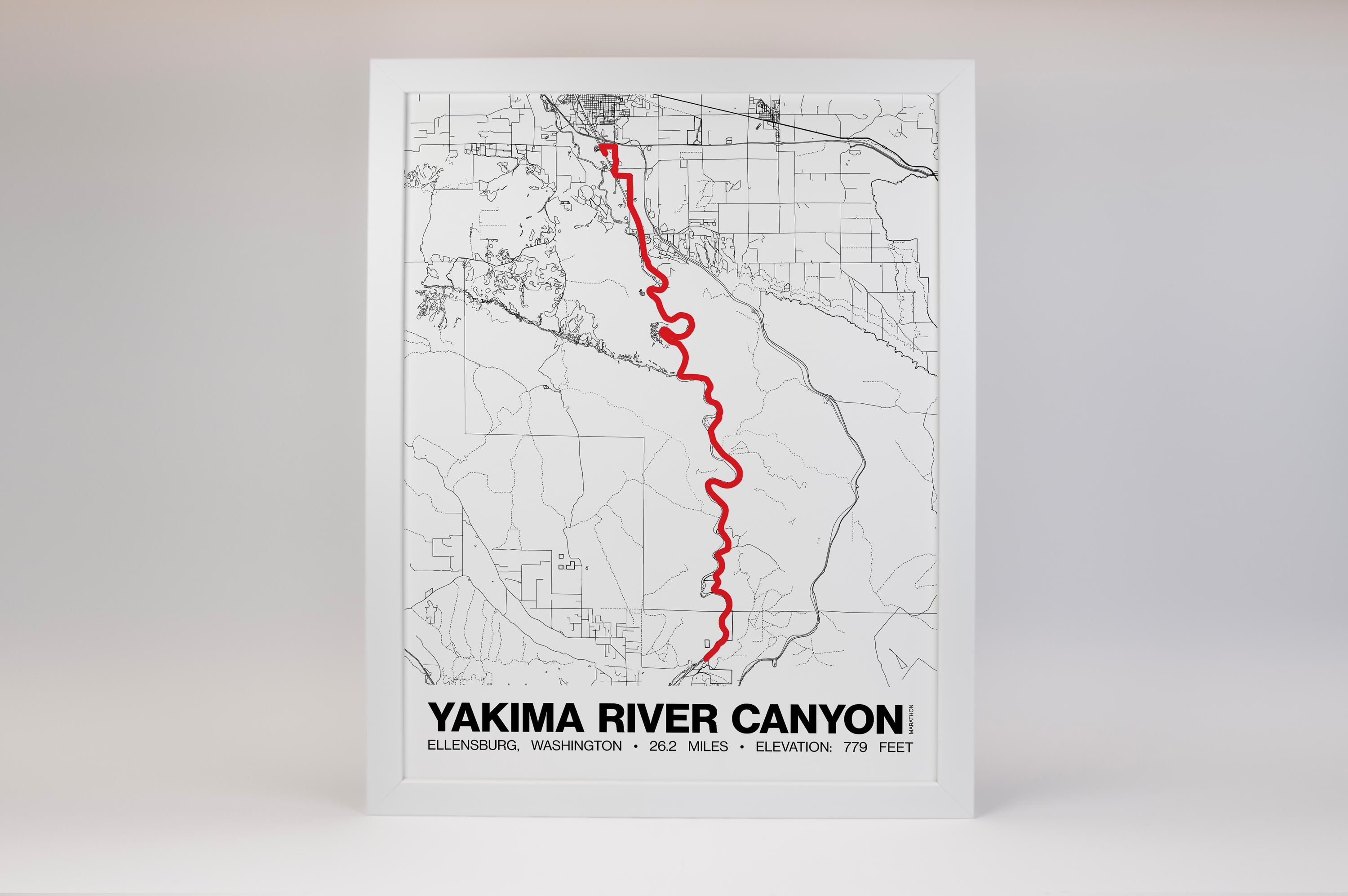 Yakima River Canyon Marathon Poster - Grid Style