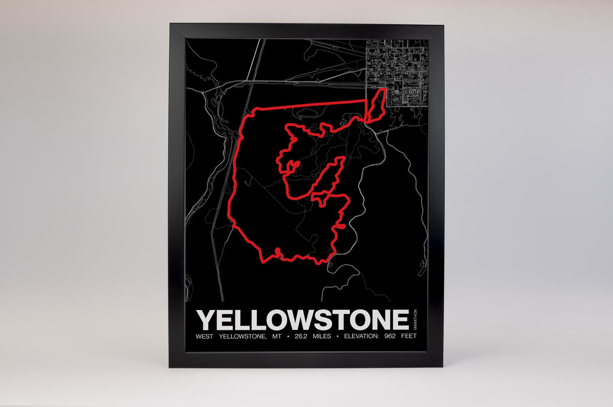 Yellowstone Marathon Poster - Grid Style