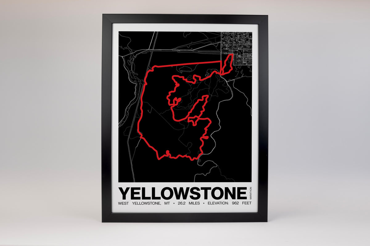 Yellowstone Marathon Poster - Grid Style